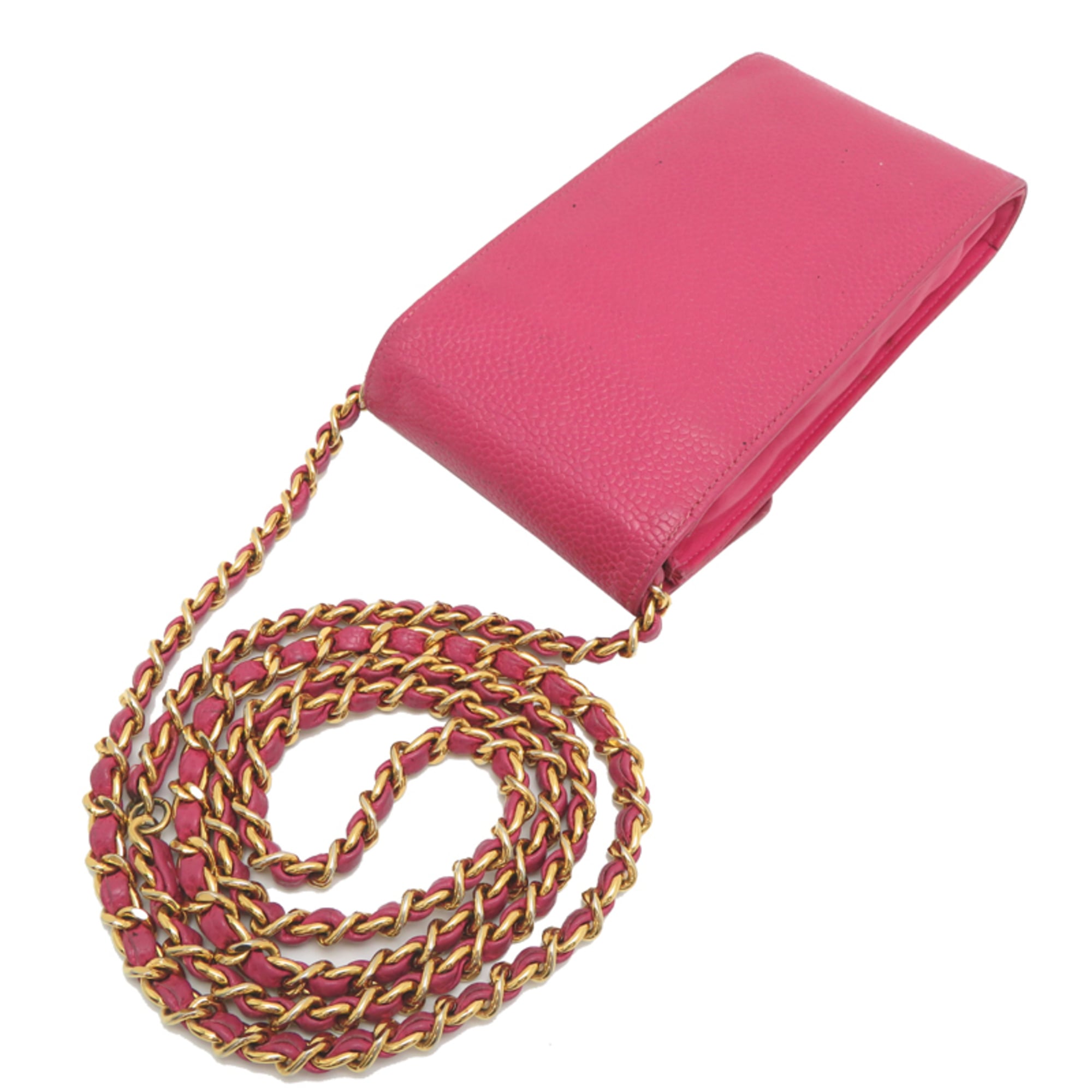 Chanel Pink Grained Calfskin Shoulder Bag