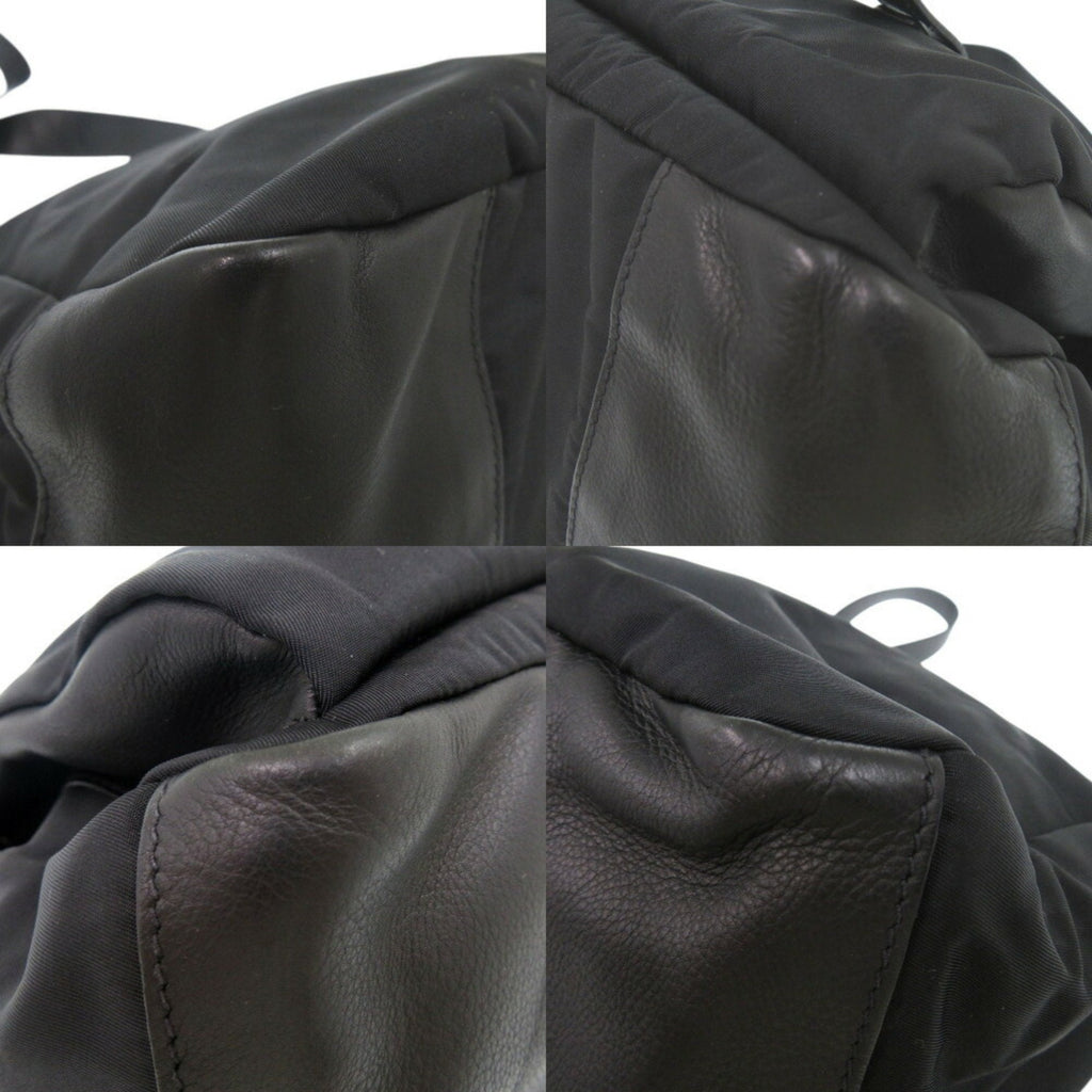 Prada Nero Leather Nylon Messenger Bag Shoulder Bag