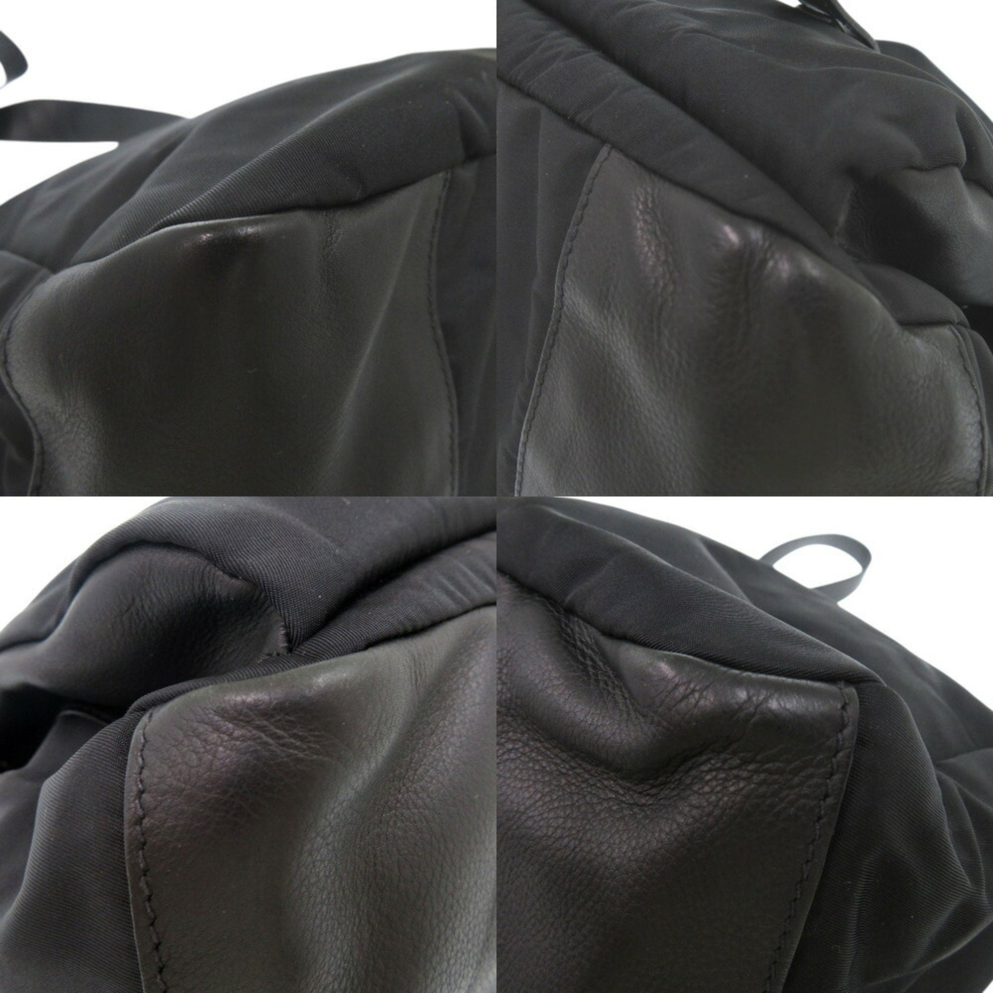Prada Nero Leather Nylon Messenger Bag Shoulder Bag