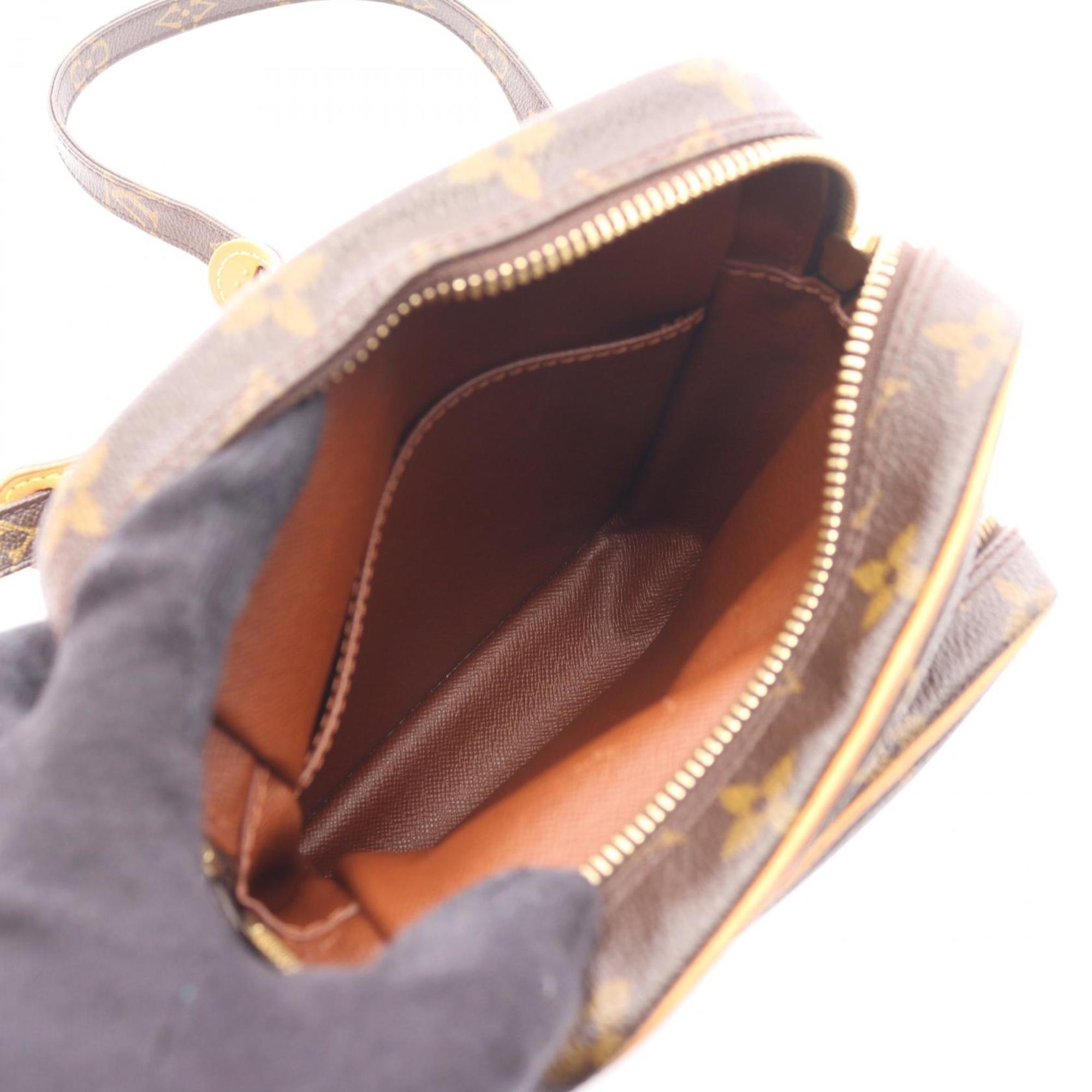 Louis Vuitton Brown Coated Canvas Leather Shoulder Bag