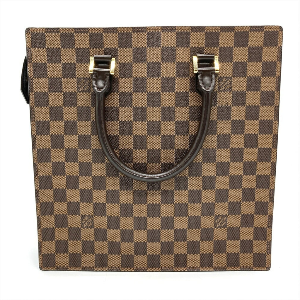 Louis Vuitton Damier Brown Damier Canvas Ebene Leather Handbag