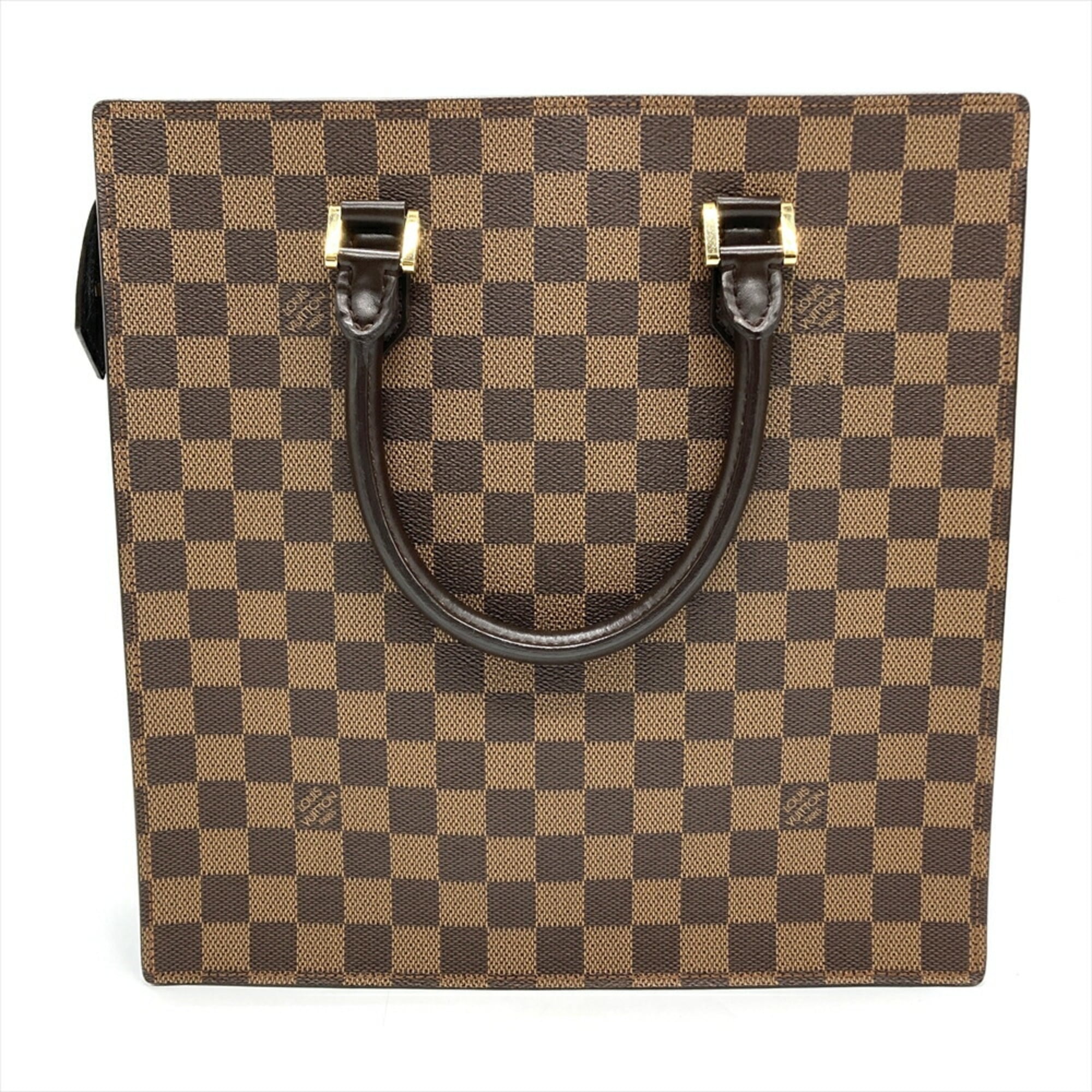 Louis Vuitton Damier Brown Damier Canvas Ebene Leather Handbag