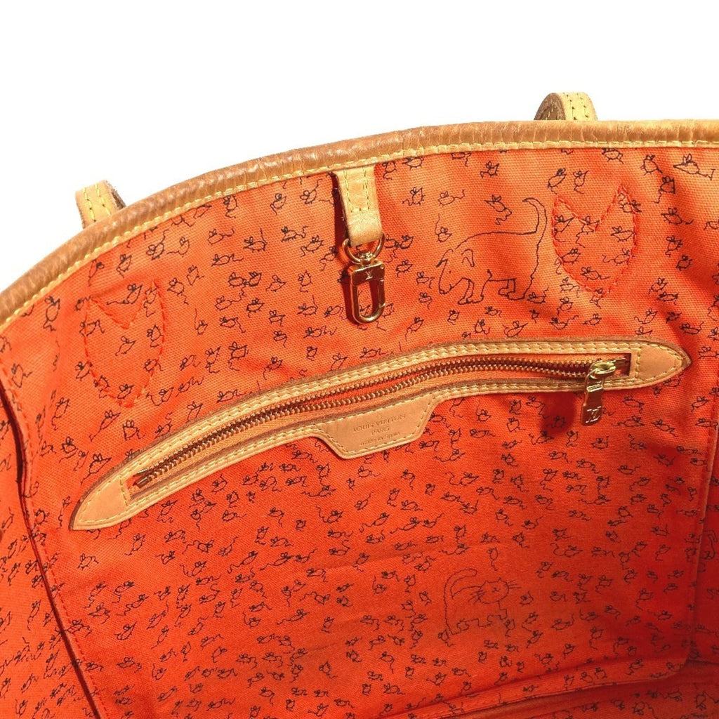 Louis Vuitton Brown Orange Monogram Leather Pouch Shoulder Bag Tote Bag