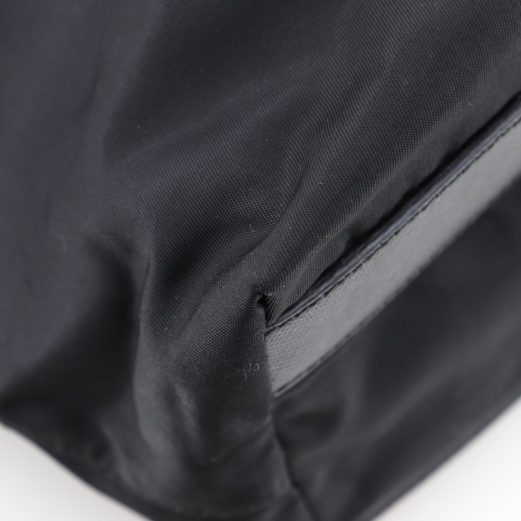 Prada Black Nero Nylon Leather Tote Bag