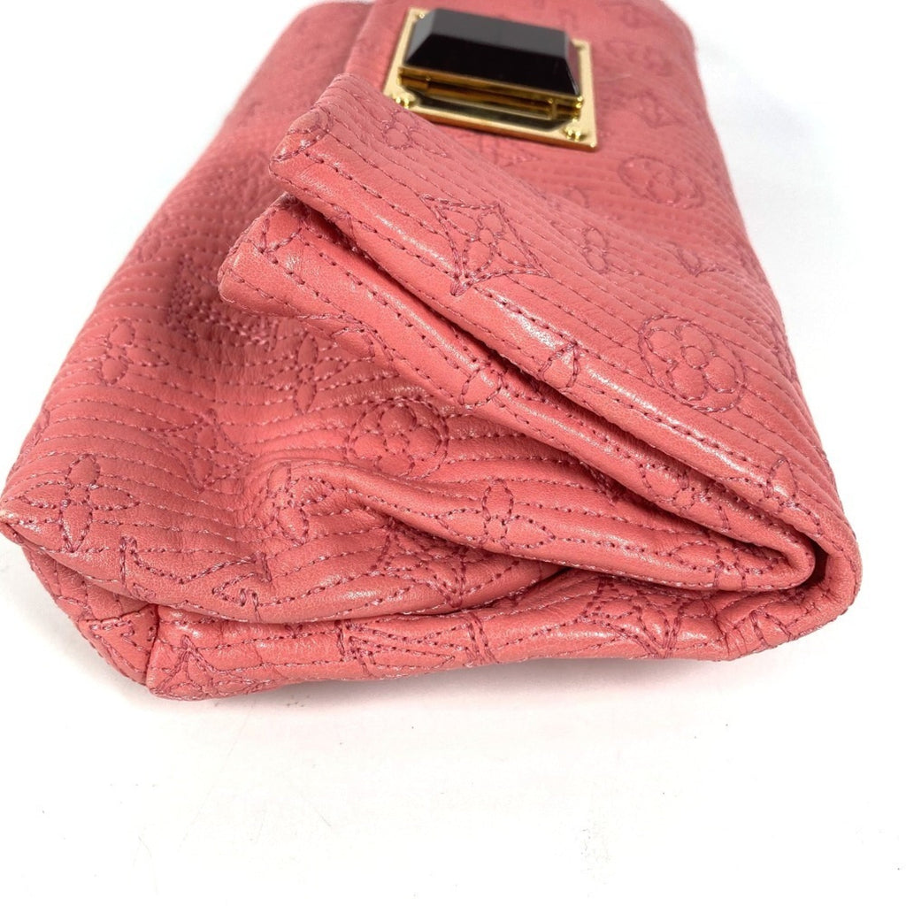 Louis Vuitton Pink Rose Leather Clutch Bag
