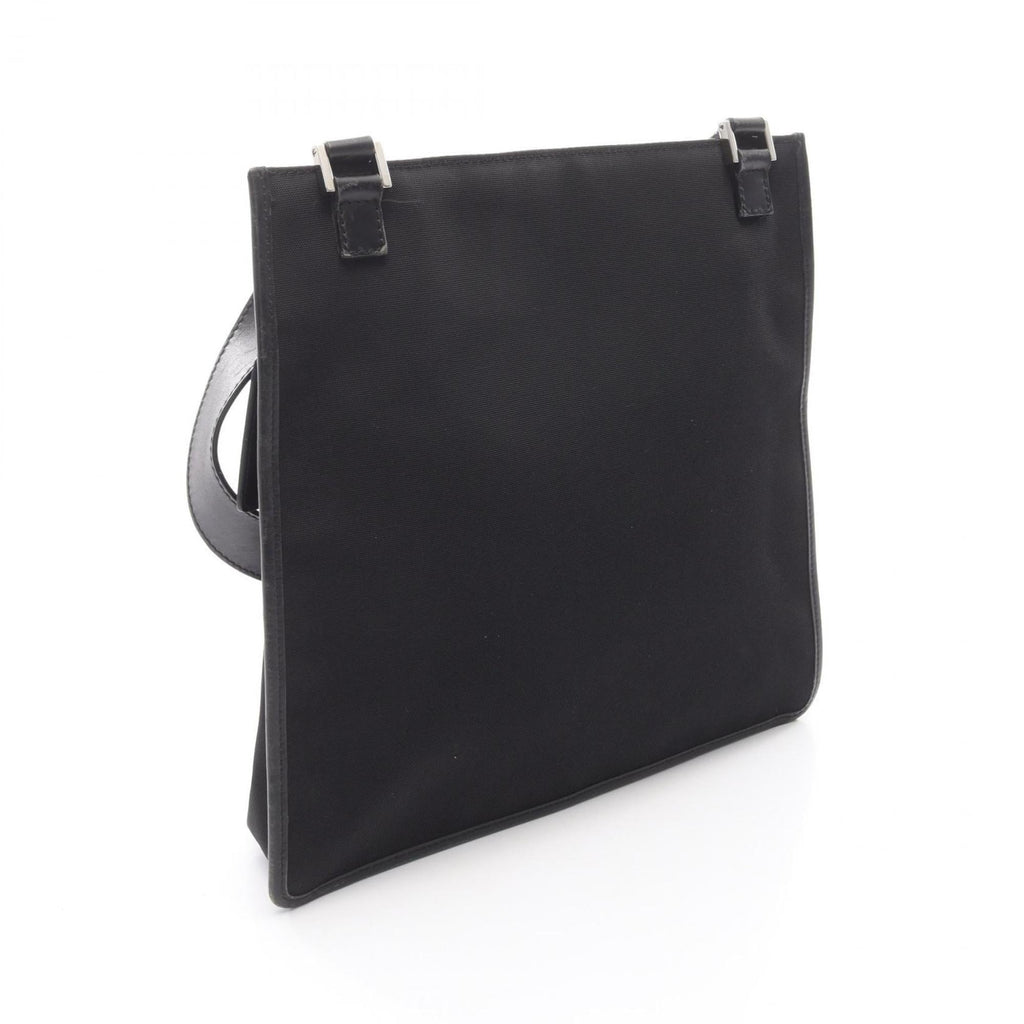 Gucci Black Canvas Leather Handbag Shoulder Bag (Pre-Owned)
