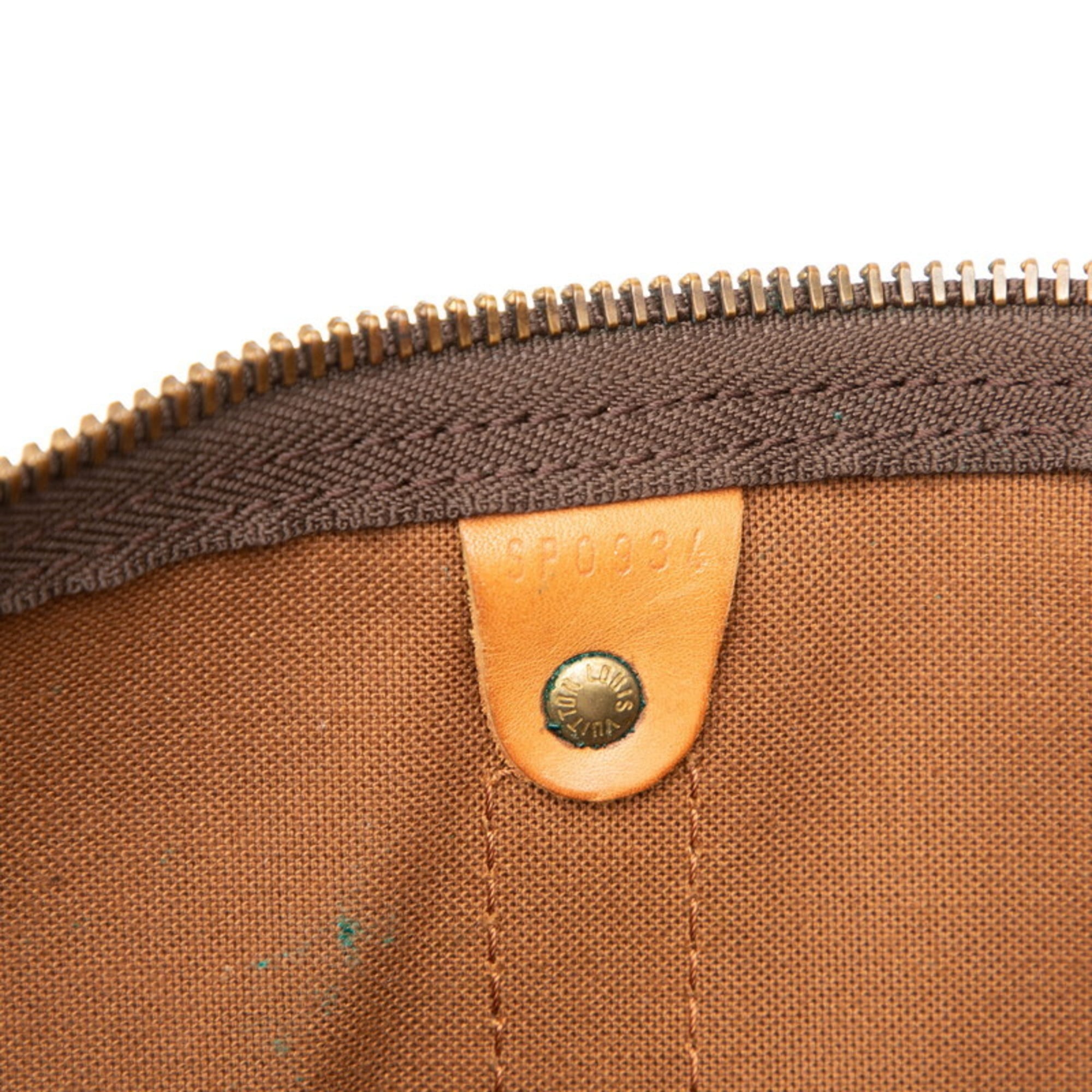 Louis Vuitton Brown Pvc Leather Boston Bag Handbag