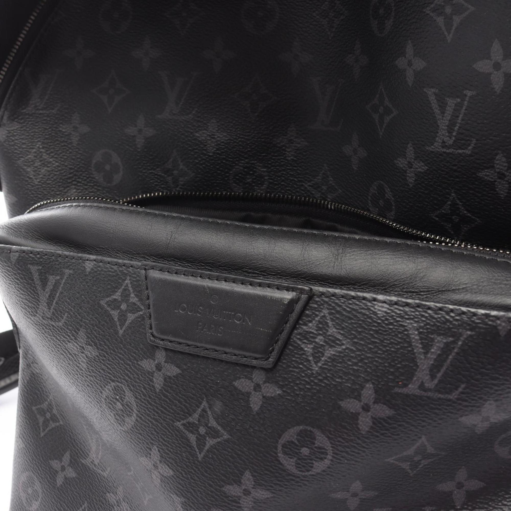 Louis Vuitton Black Coated Canvas Leather Backpack Handbag