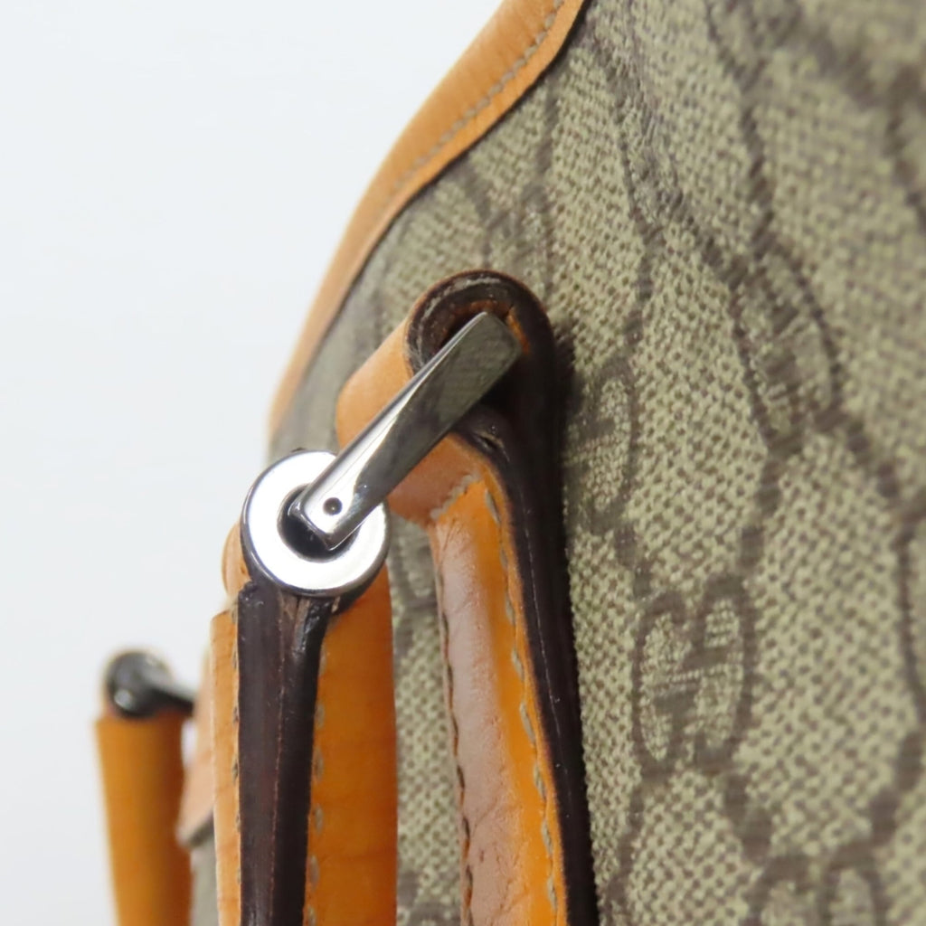 Gucci Beige Orange Gg Supreme Canvas Leather Tote Bag (Pre-Owned)
