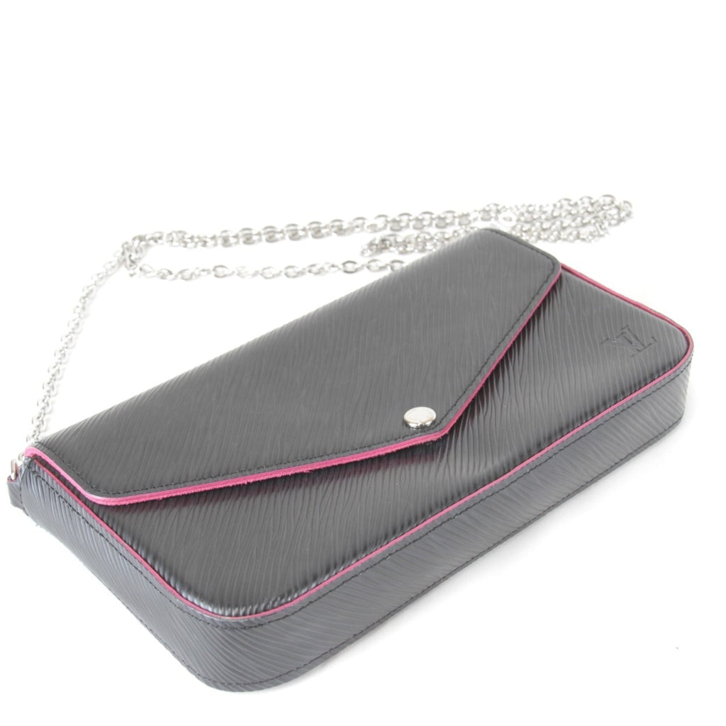 Louis Vuitton Black Pink Epi Leather Pochette Pouch