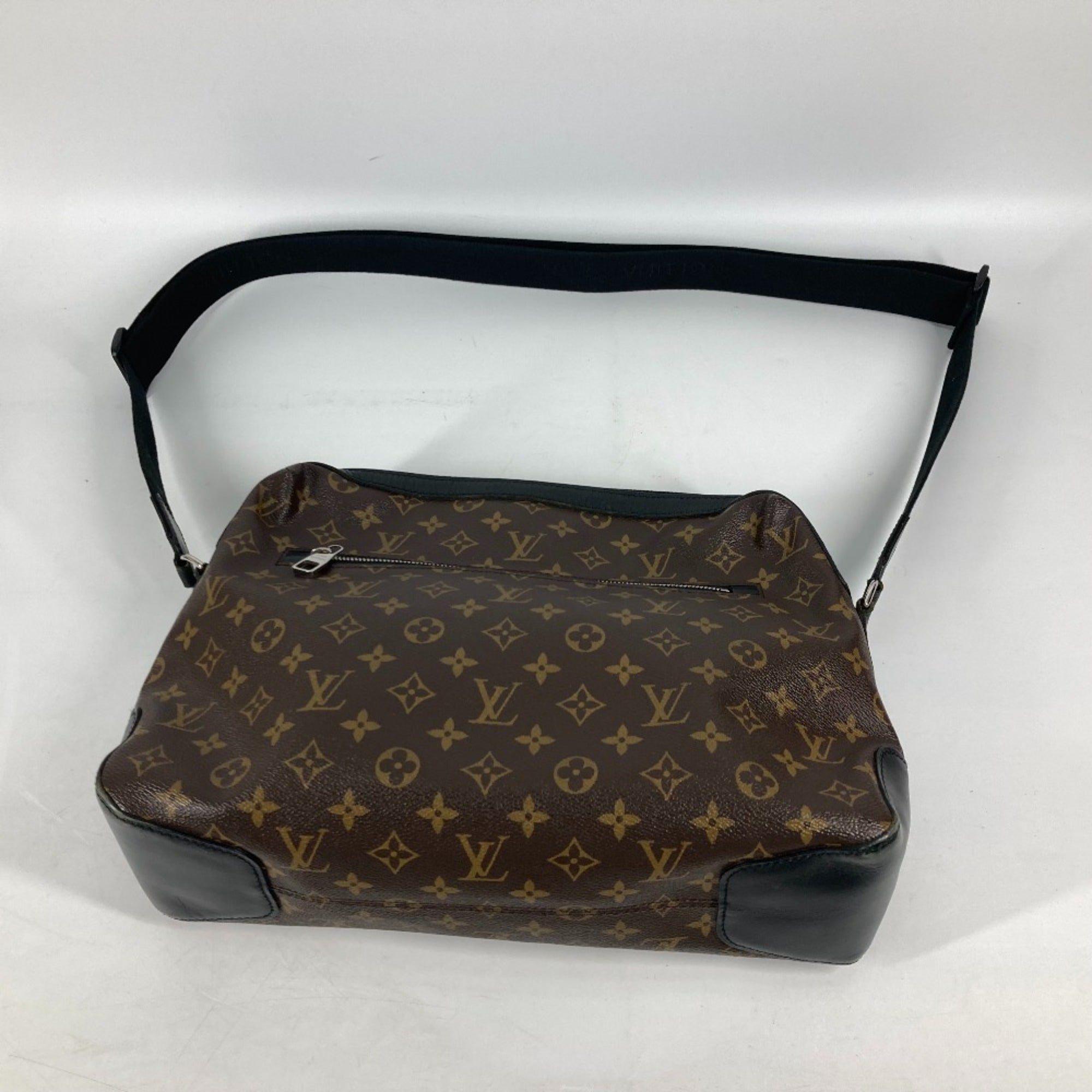 Louis Vuitton Black Brown Galle Monogram Macassar Canvas Shoulder Bag