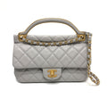 Chanel Gray Leather Shoulder Bag