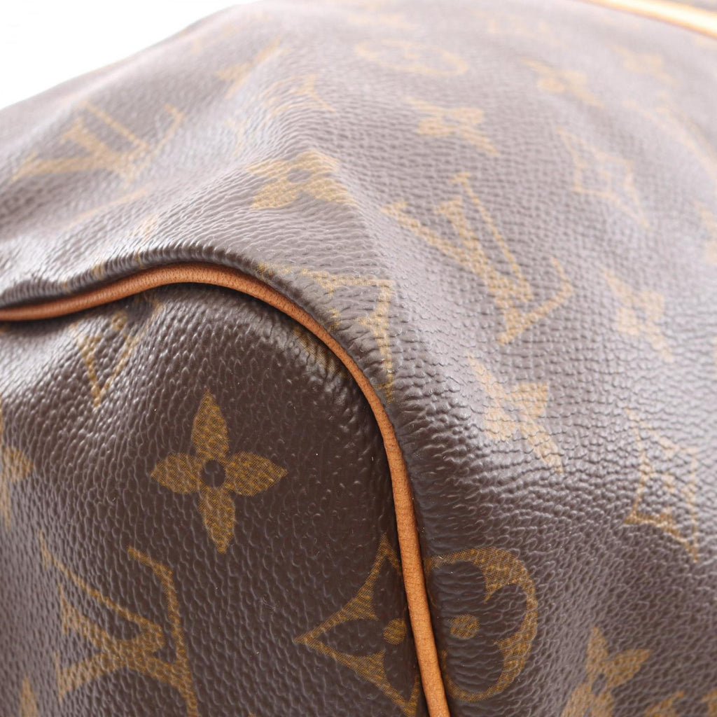 Louis Vuitton Brown Monogram Coated Canvas Leather Boston Bag Handbag