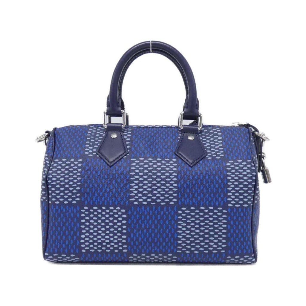 Louis Vuitton Blue Coated Canvas Boston Bag