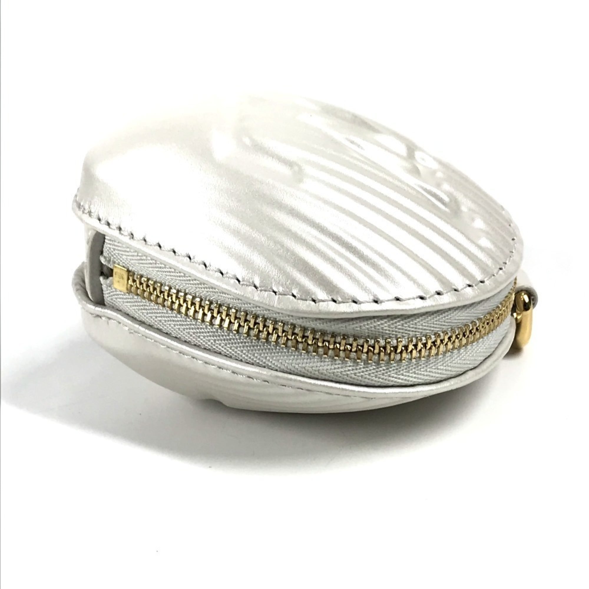 Louis Vuitton White Leather Coin Purse/Coin Case