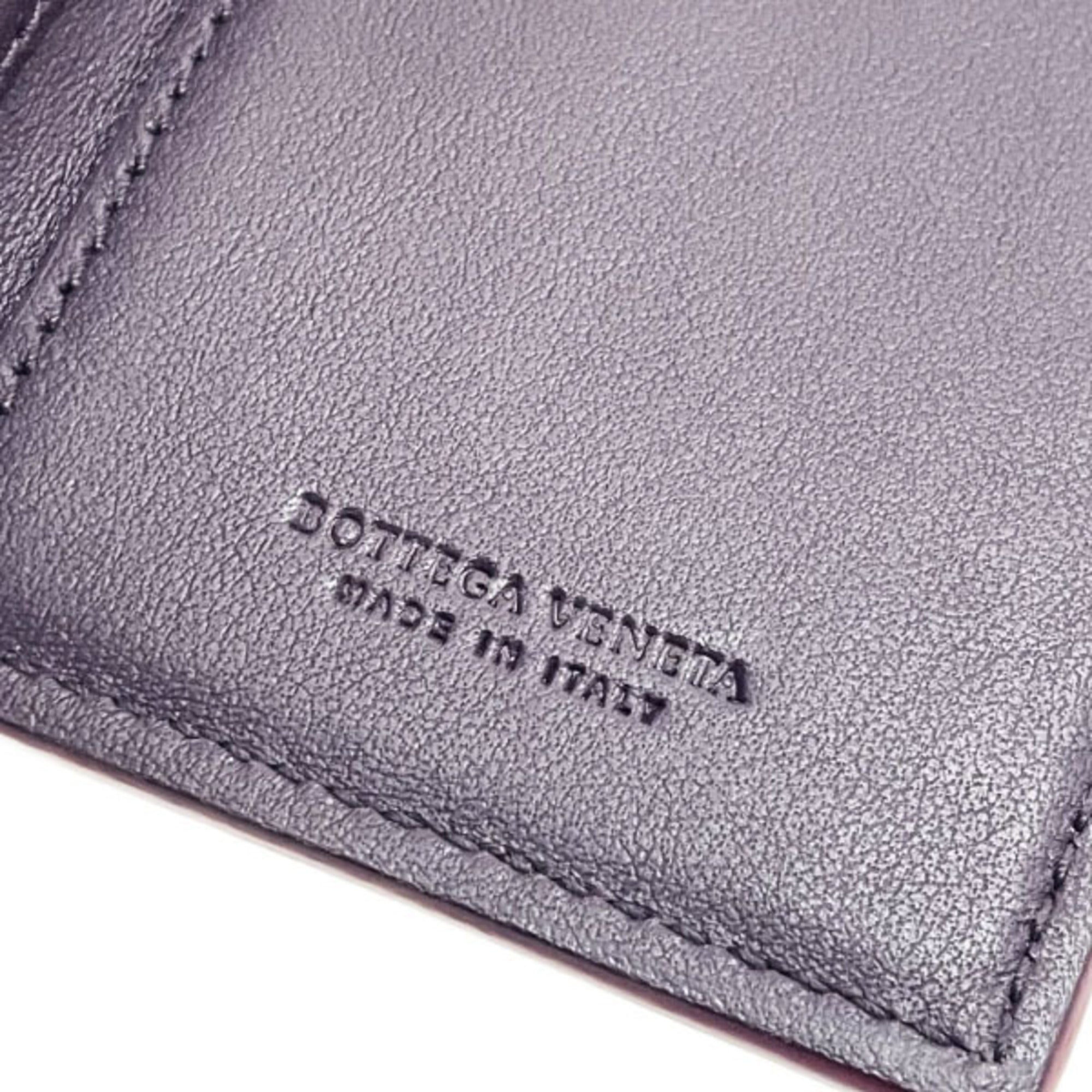 Bottega Veneta Red Color Wine Intrecciato Wallet (Tri-Fold)