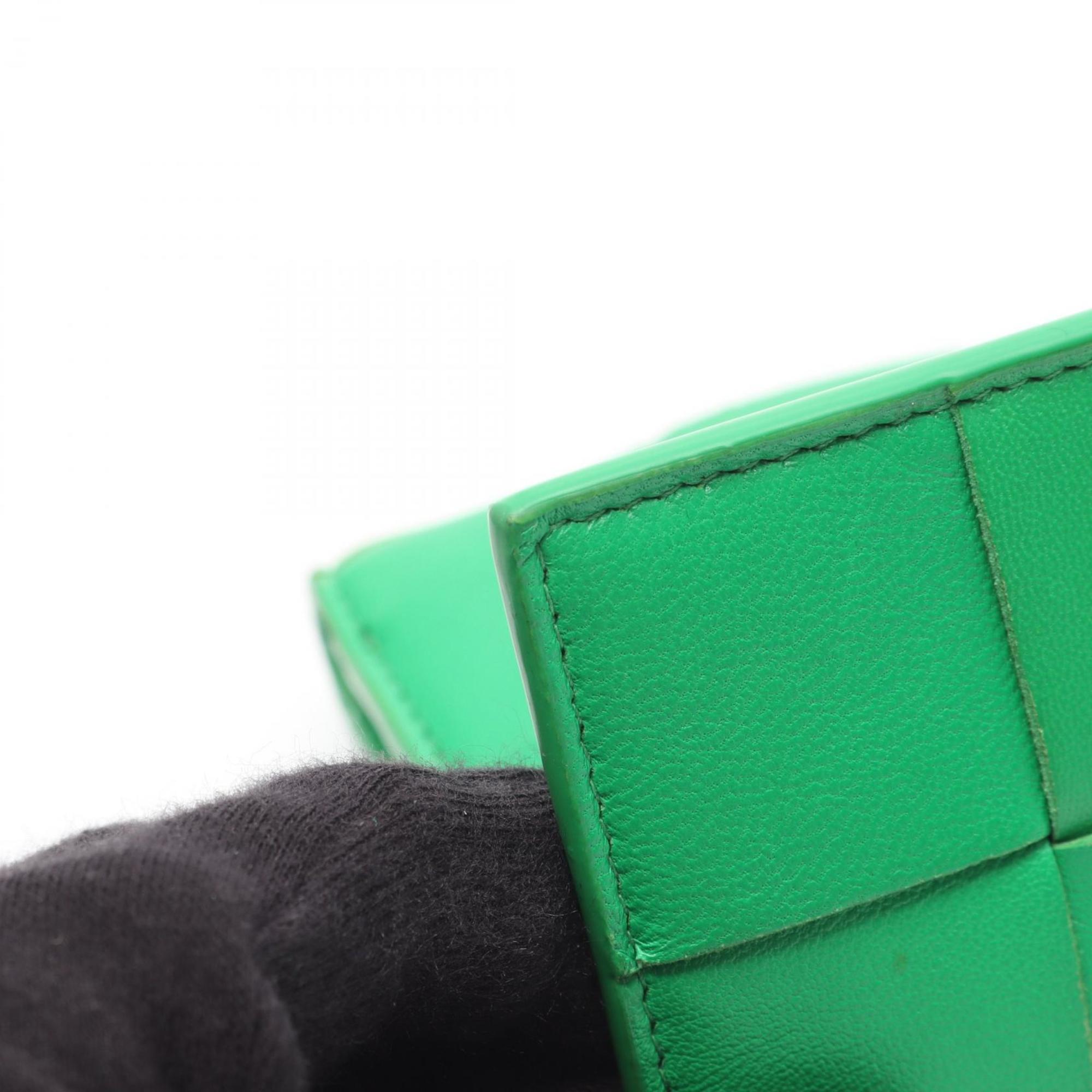 Bottega Veneta Green Leather Wallet (Tri-Fold)
