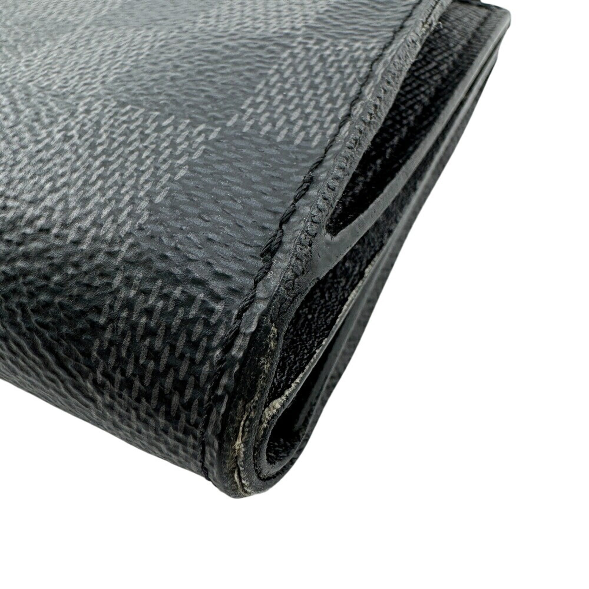 Louis Vuitton Black Gray Leather Wallet