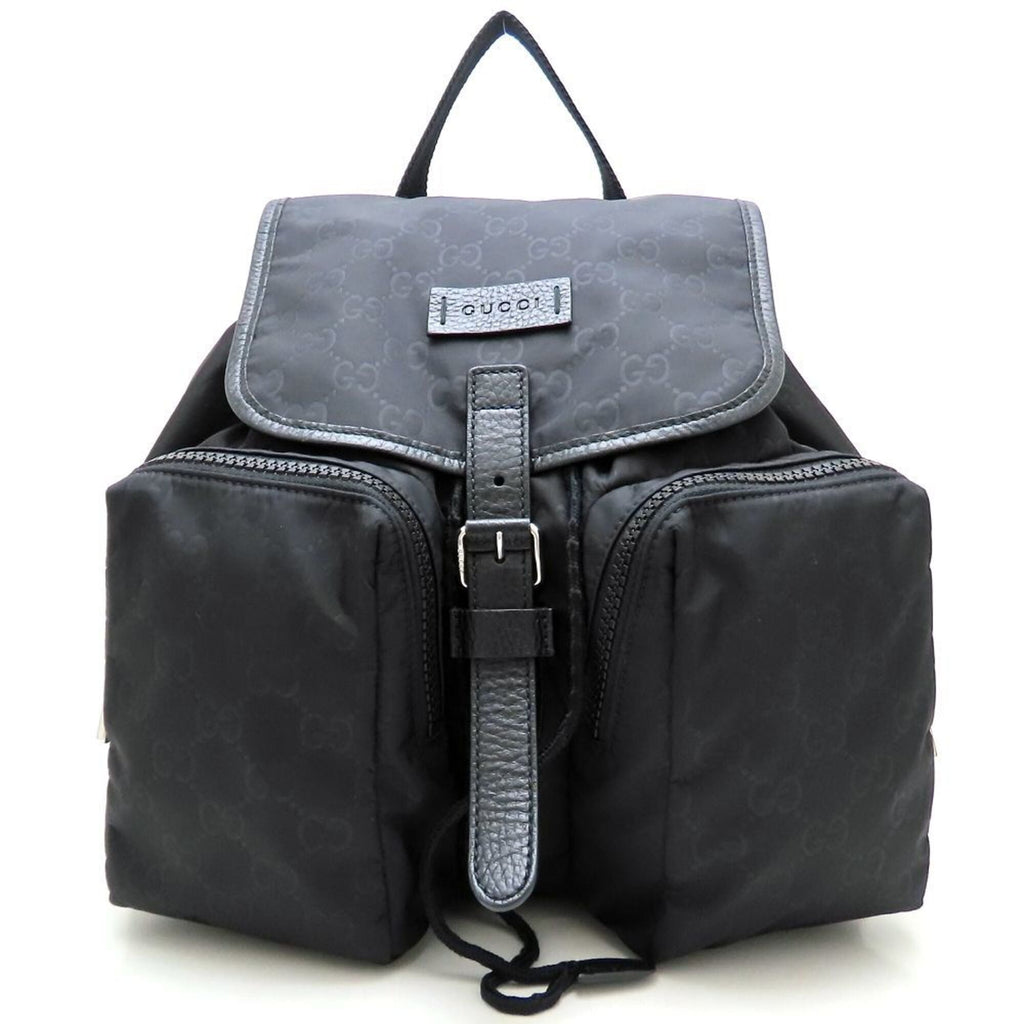 Gucci Black Nylon Leather Backpack (Pre-Owned)