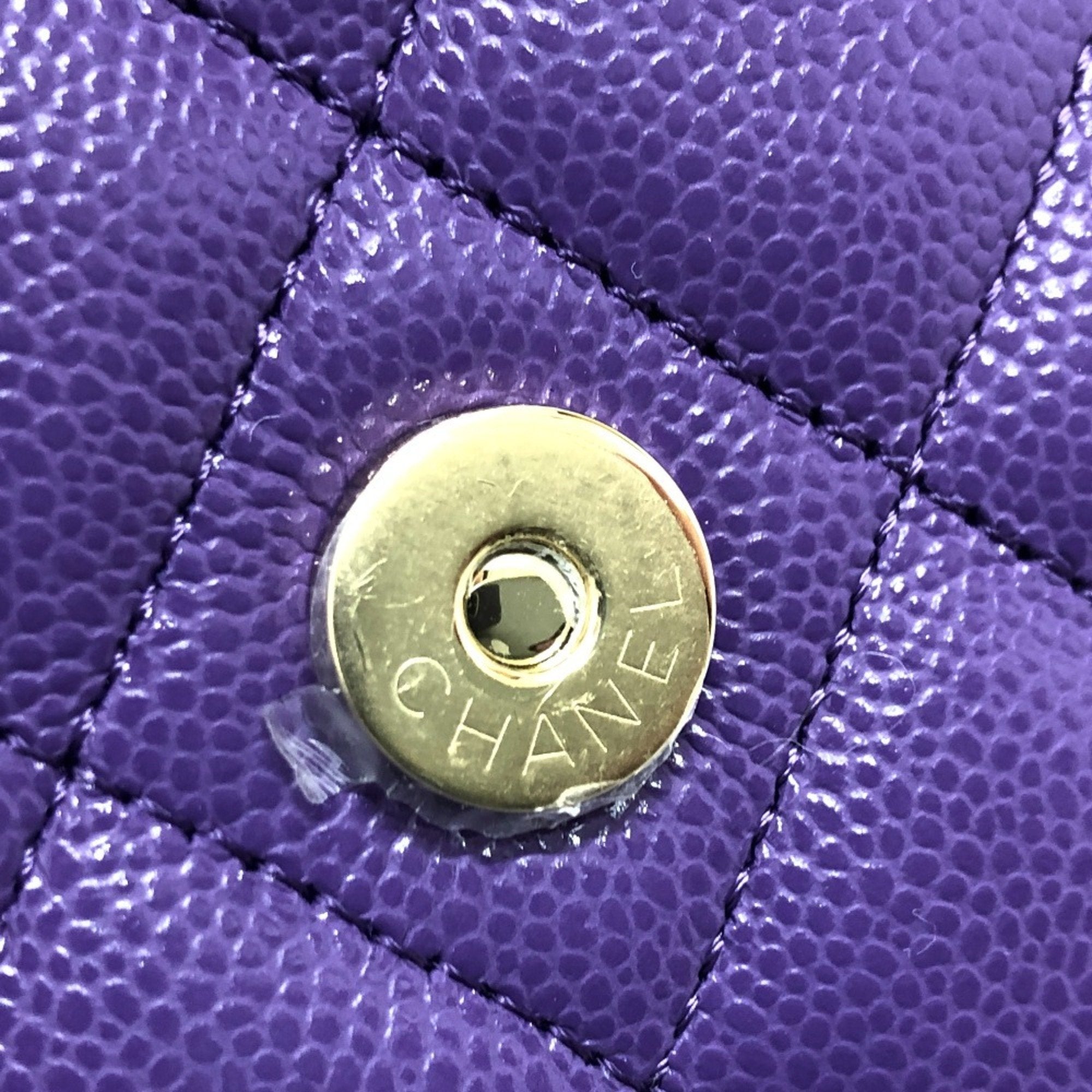 Chanel Matelasse Purple Caviar Leather Shoulder Bag