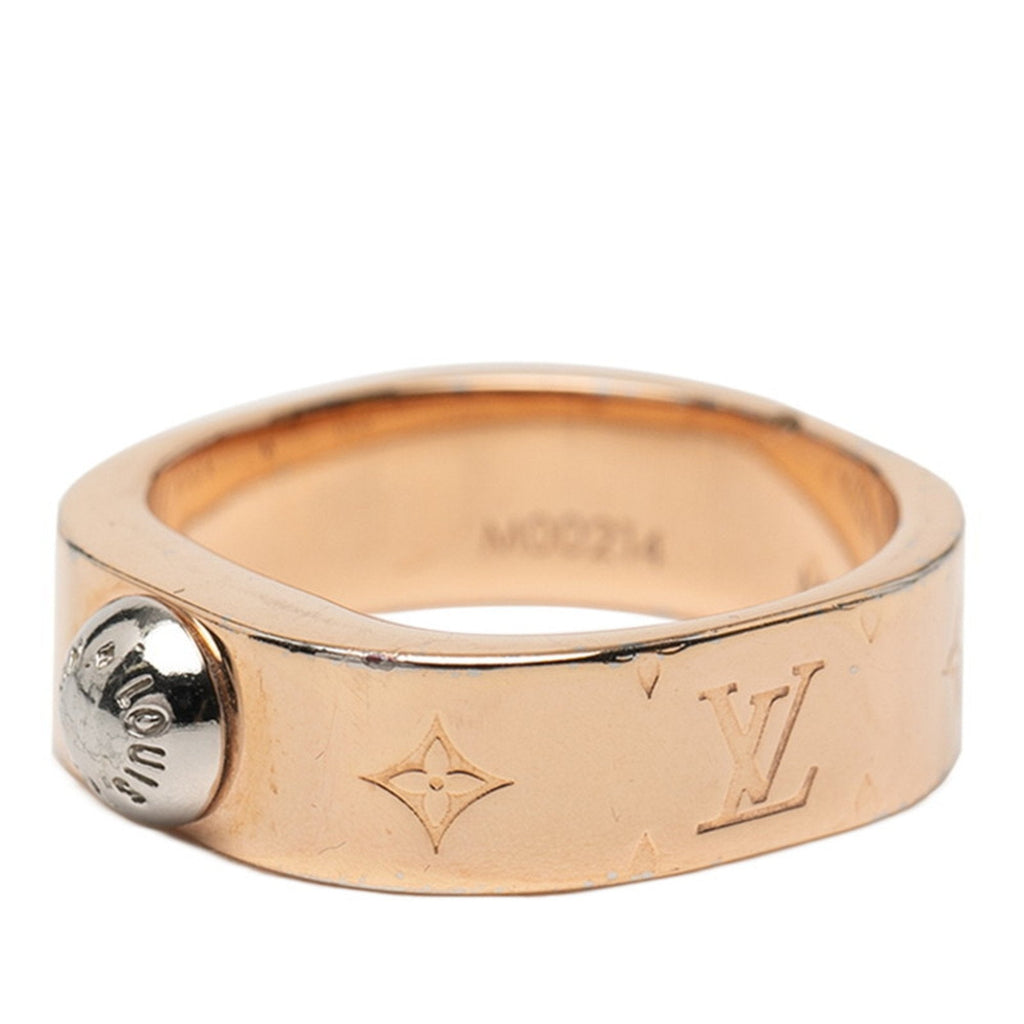 Louis Vuitton Pink Gold Gold Plating Band Ring