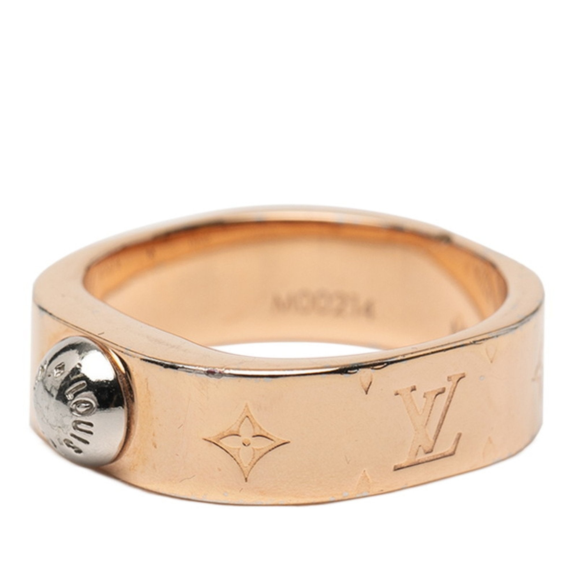 Louis Vuitton Pink Gold Gold Plating Band Ring