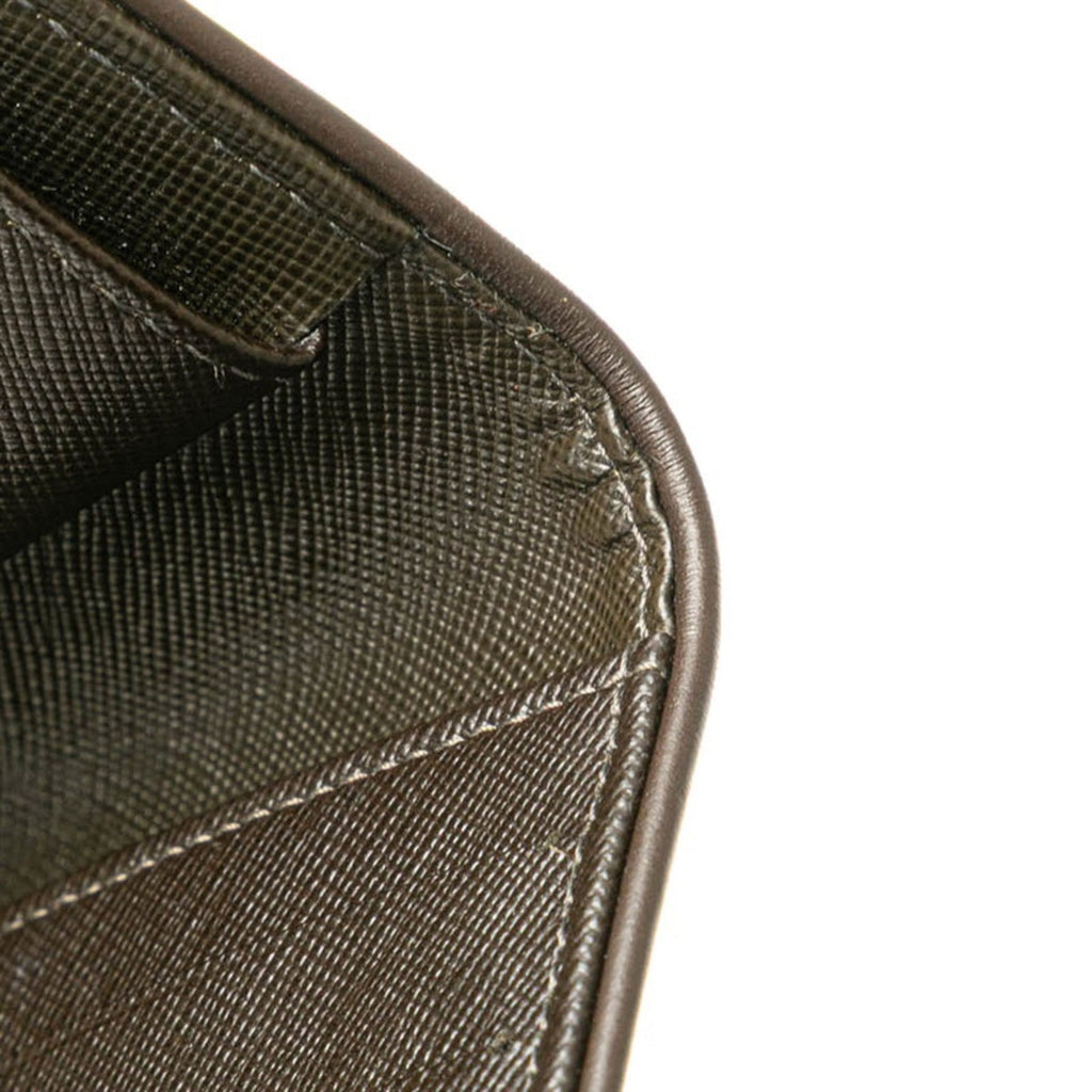 Louis Vuitton Brown Green Canvas Leather Long Wallet