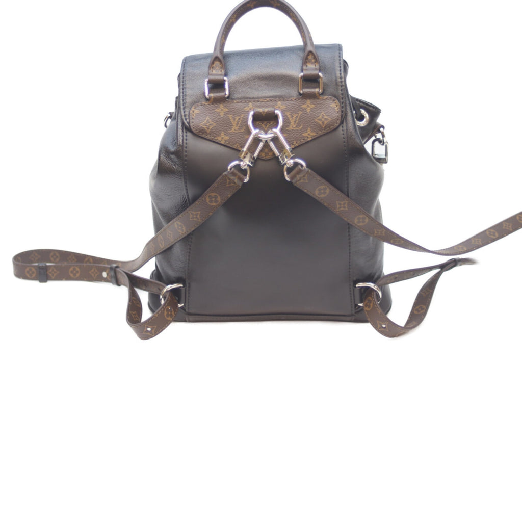 Louis Vuitton Black Brown Leather Backpack