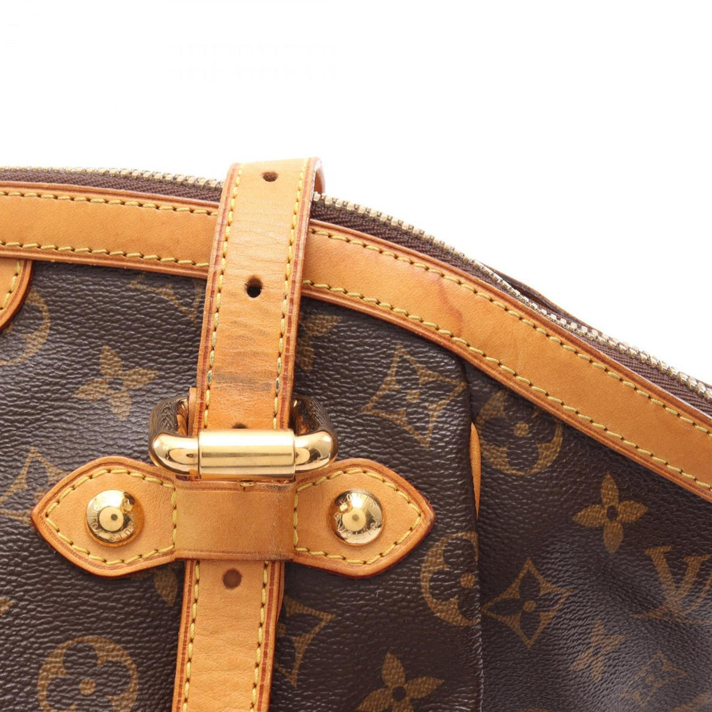 Louis Vuitton Brown Pvc Coated Canvas Leather Handbag