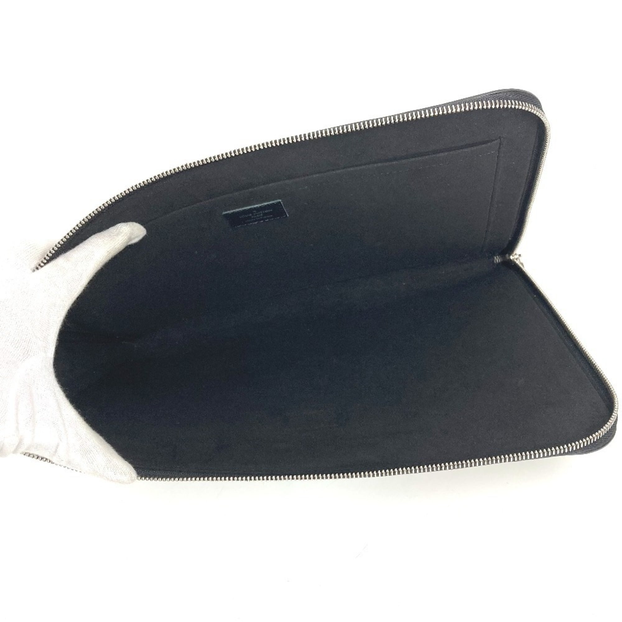 Louis Vuitton Black Yellow Epi Leather Clutch Bag Pochette Pouch