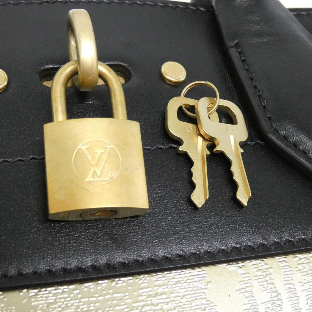 Louis Vuitton Black Gold Leather Handbag