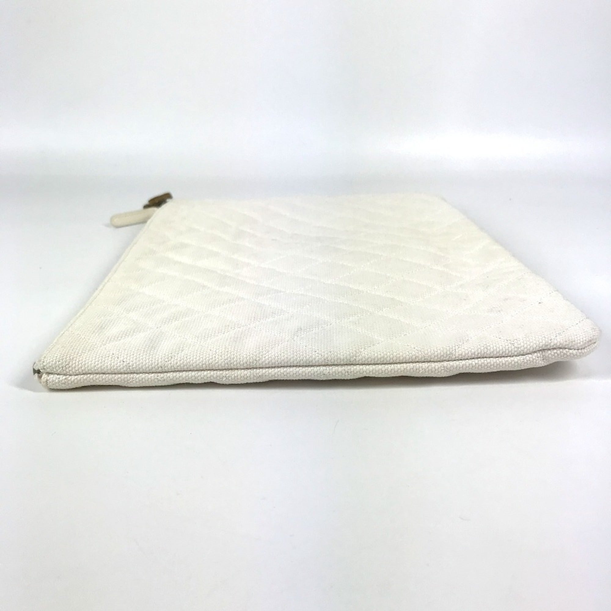 Chanel Blue Pink White Canvas Clutch Bag Pouch
