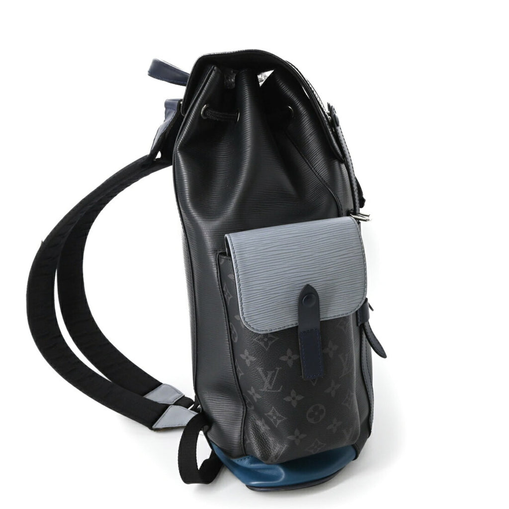Louis Vuitton Black Blue Gray Monogram Eclipse Monogram Eclipse Epi Leather Backpack