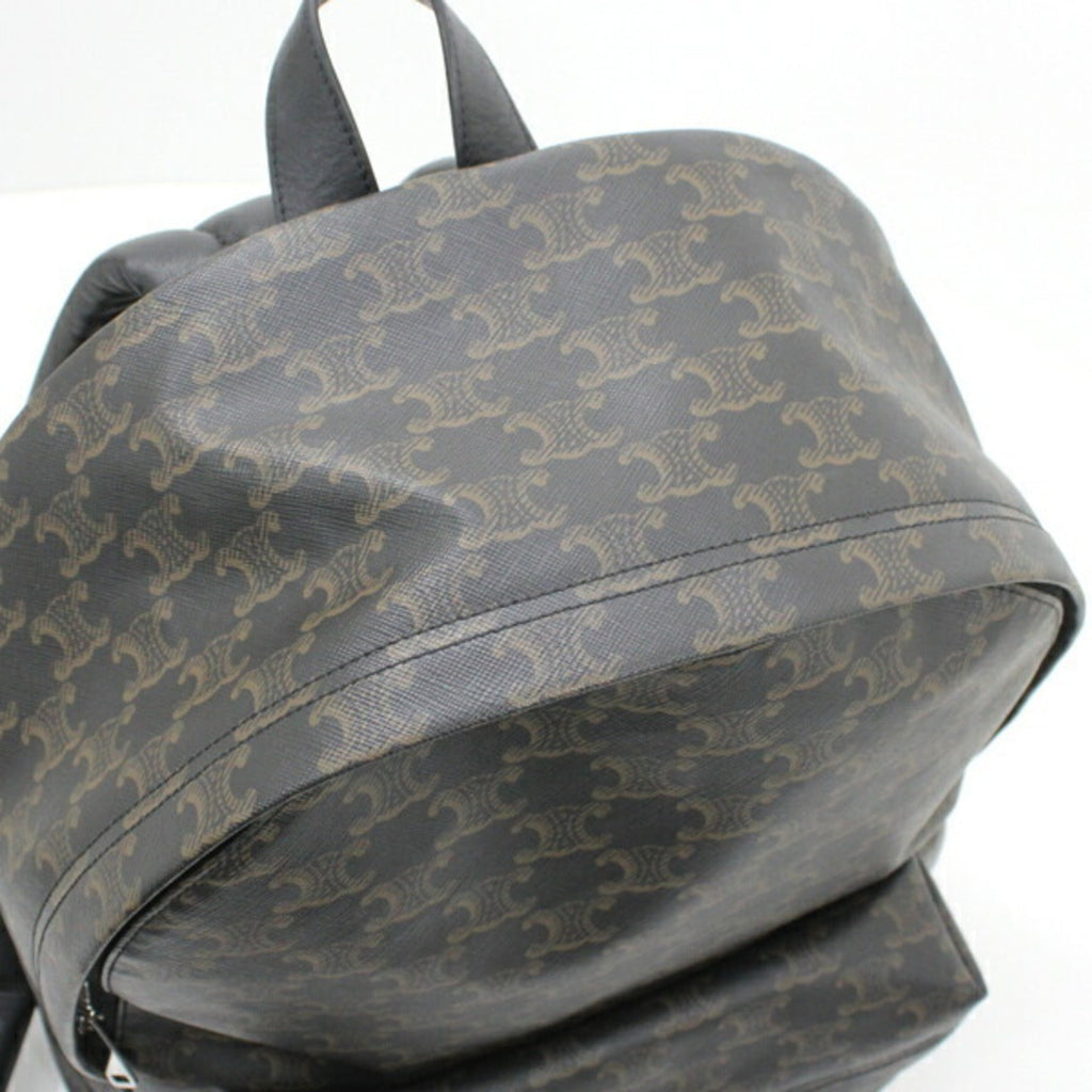 Celine Black Brown Canvas Leather Backpack