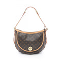Louis Vuitton Brown Coated Canvas Leather Shoulder Bag