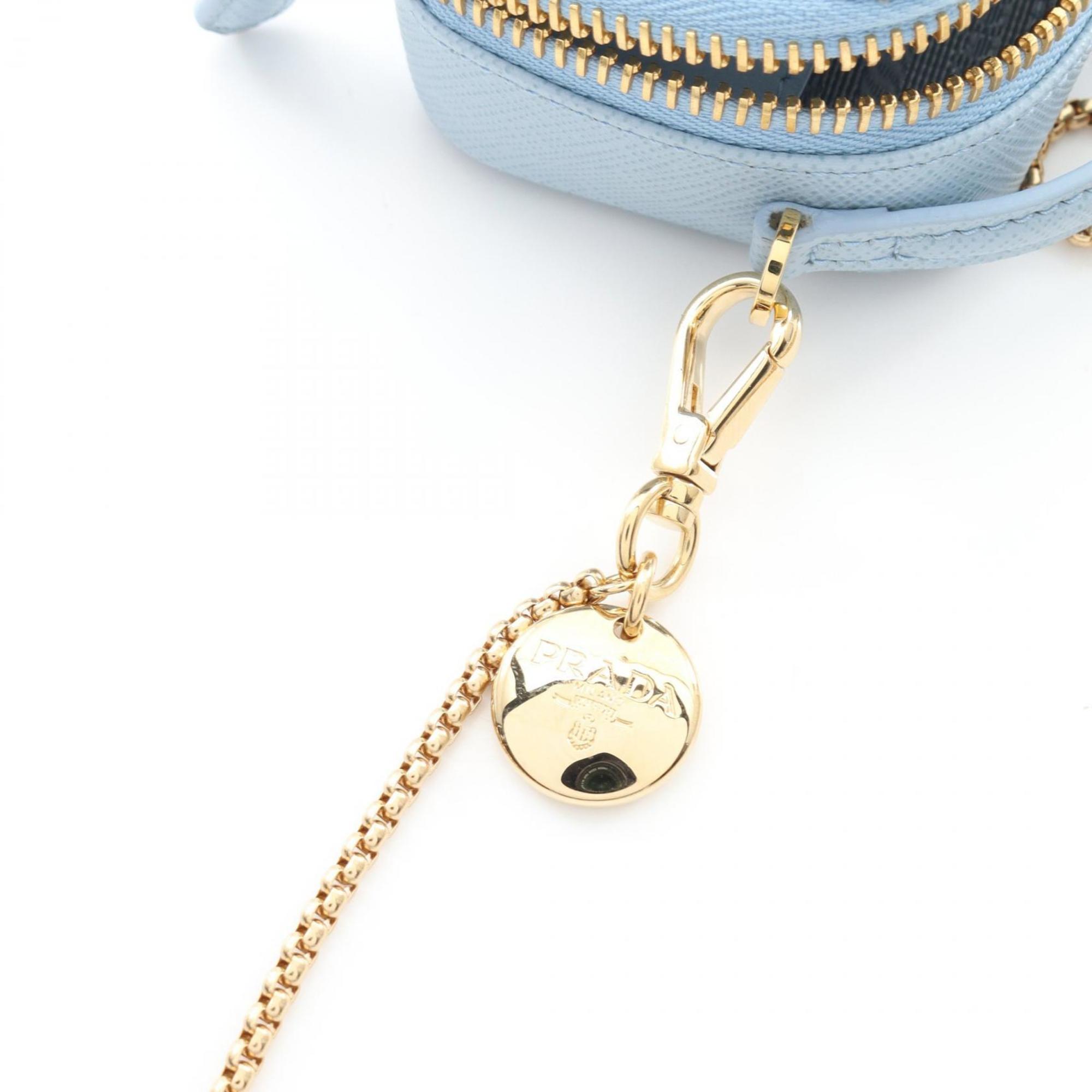 Prada Blue Light Blue Leather Pouch Shoulder Bag