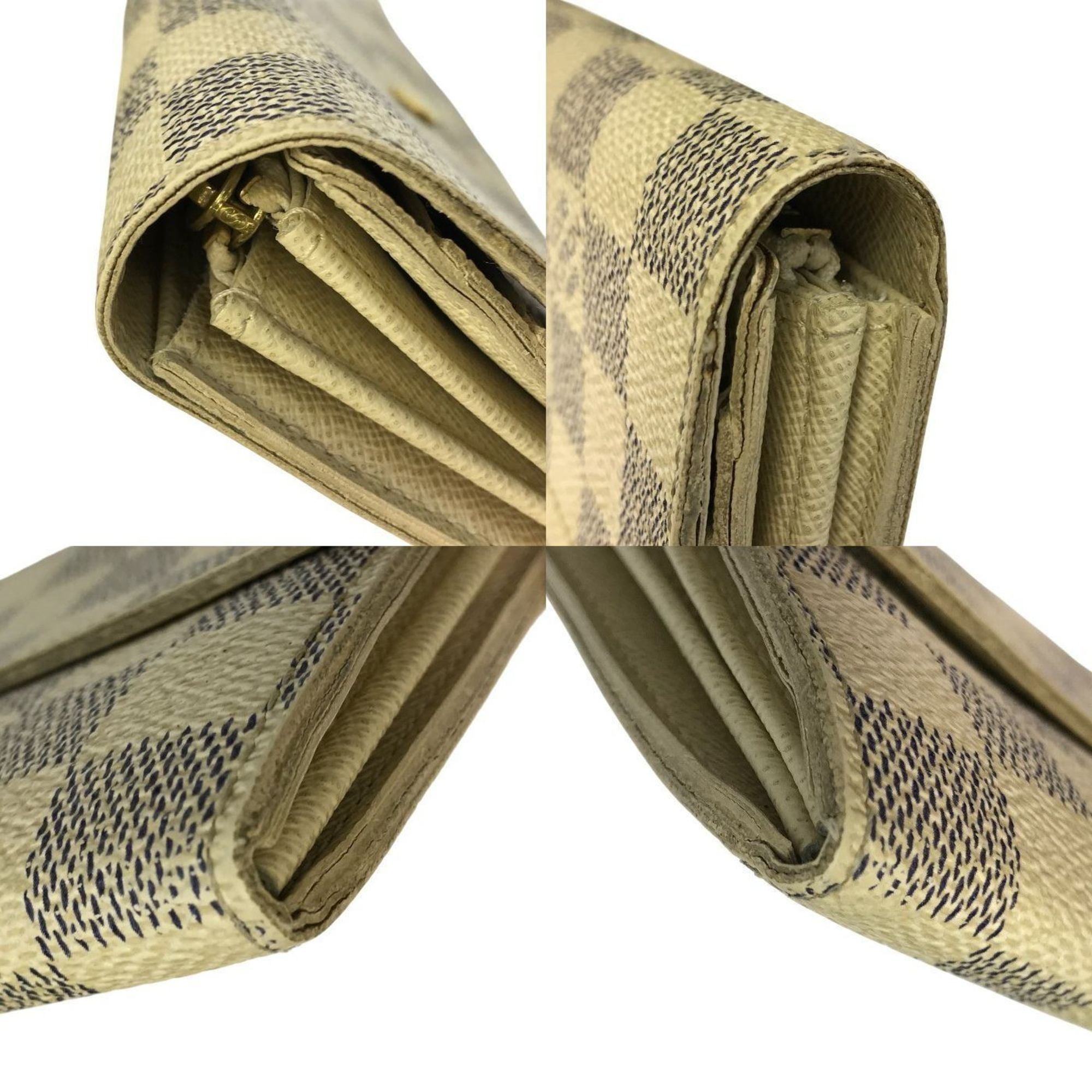 Louis Vuitton White Damier Azur Long Wallet (Tri-Fold)