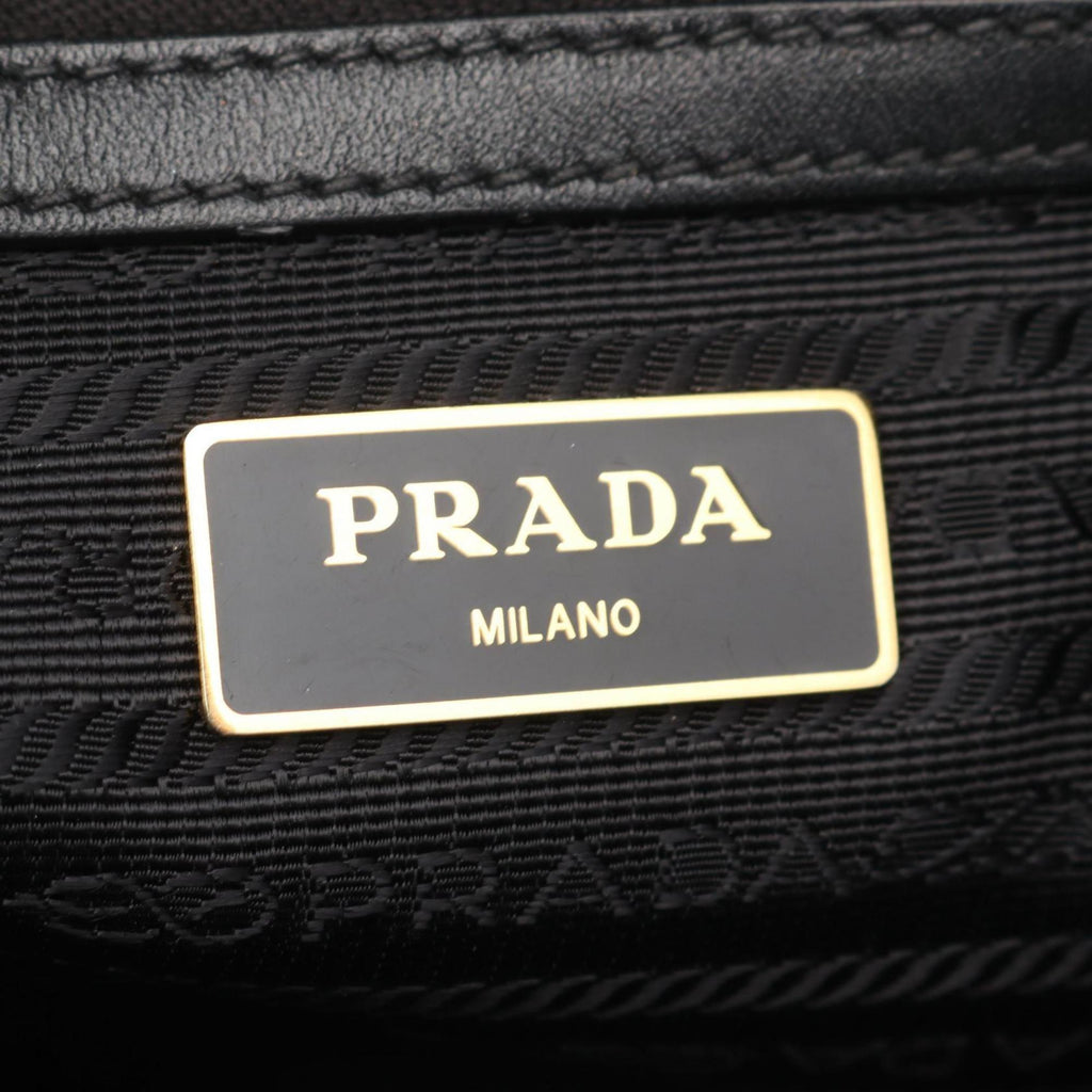 Prada Black Canvas Leather Tote Bag