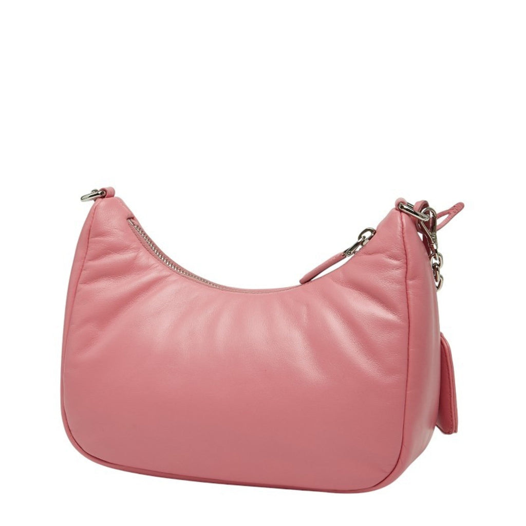 Prada Pink Leather Handbag Pouch Shoulder Bag