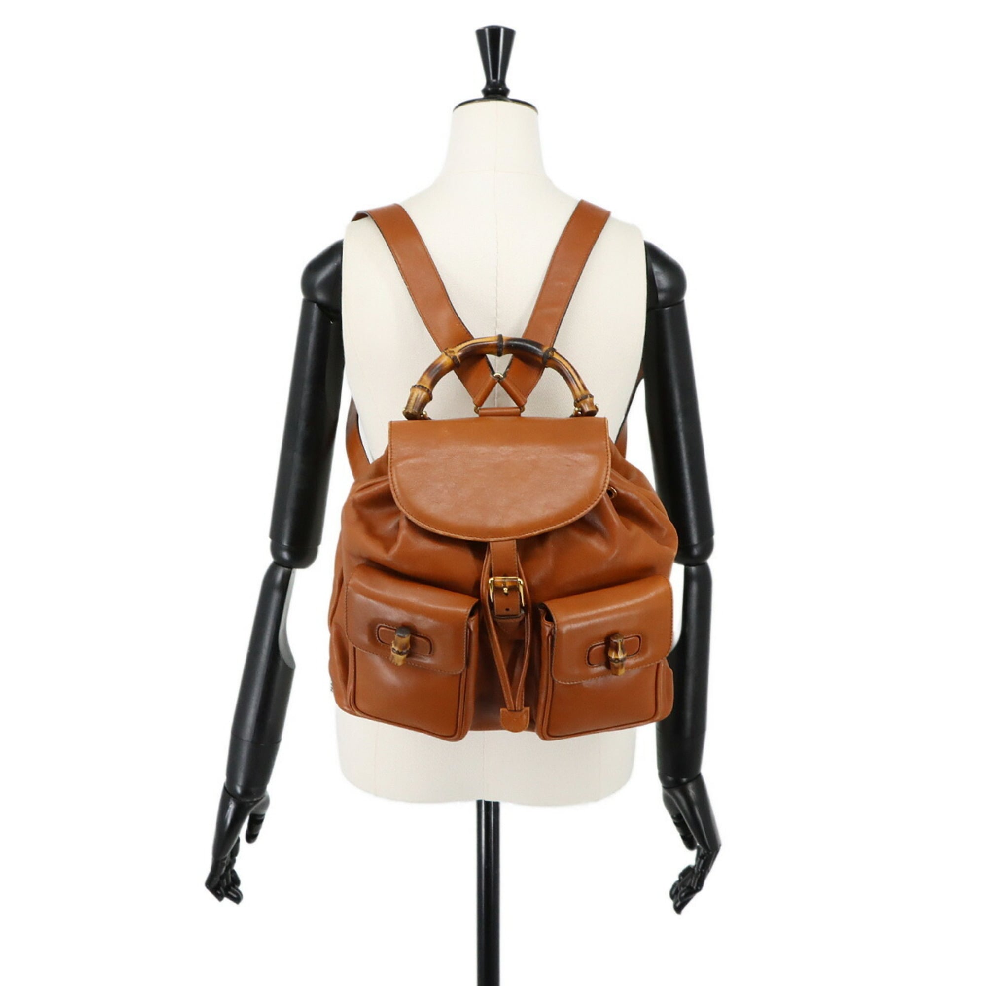 Gucci Brown Leather Backpack (Pre-Owned)