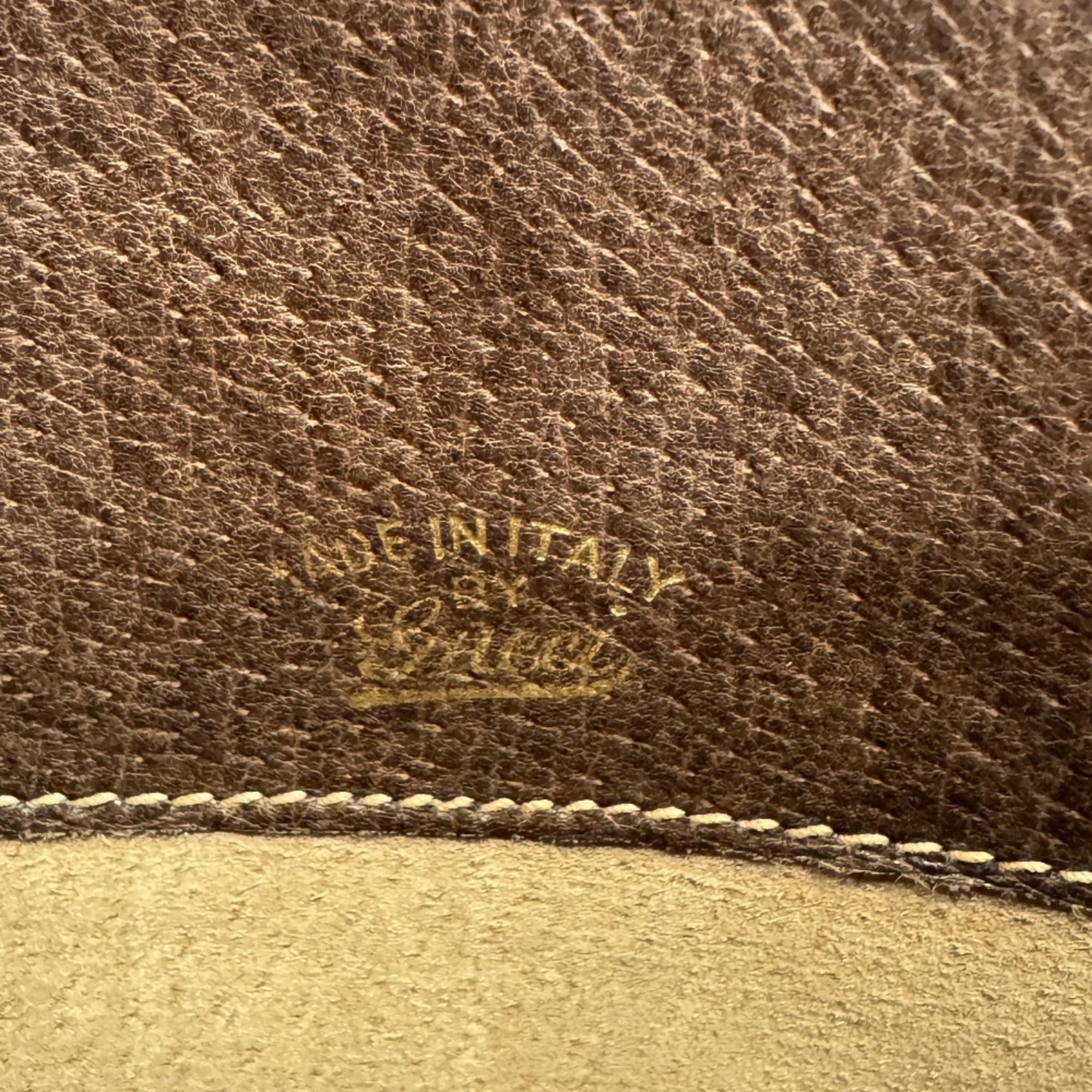 Gucci Beige Brown Canvas Leather Clutch Bag Pouch (Pre-Owned)
