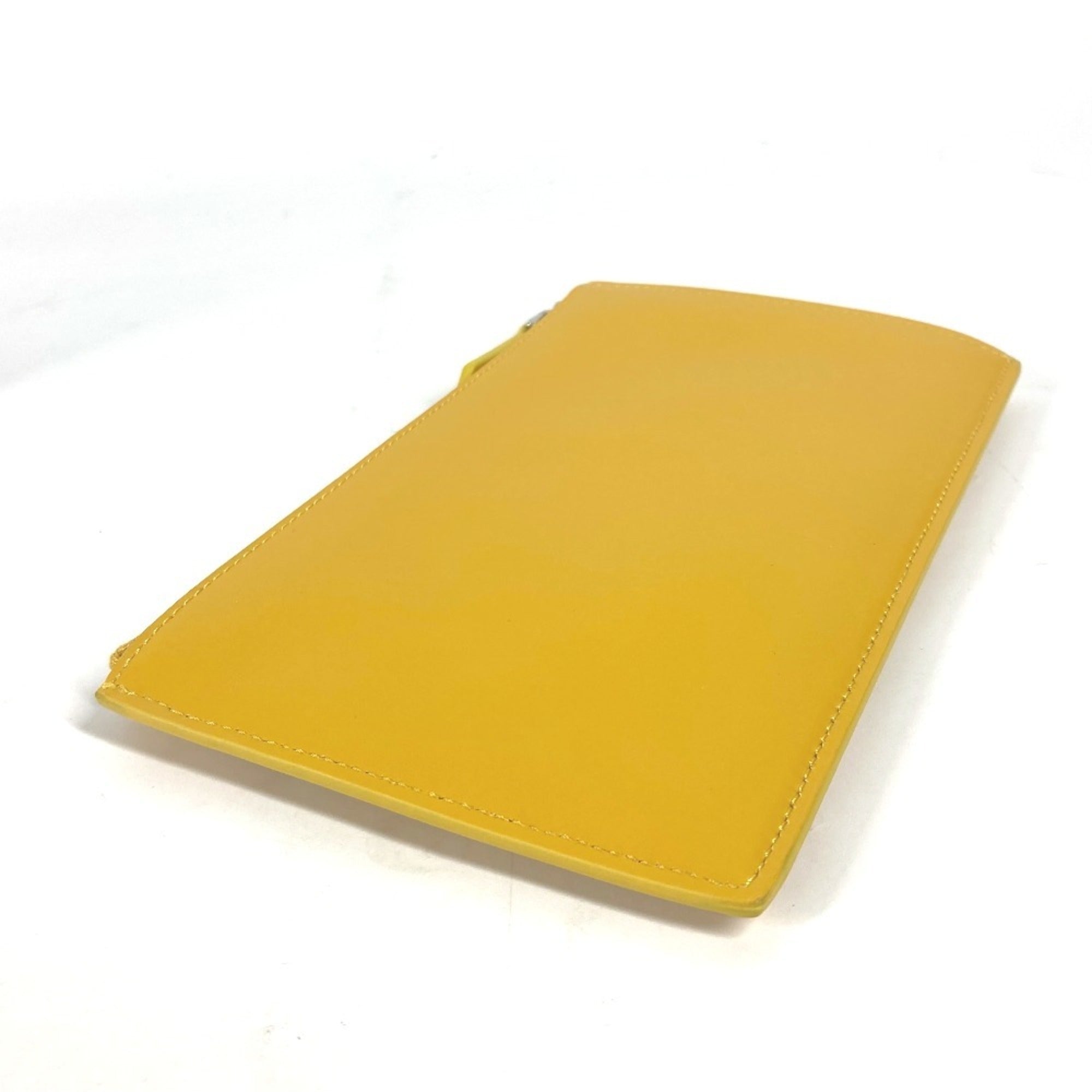 Fendi Yellow Leather Clutch Bag Pouch
