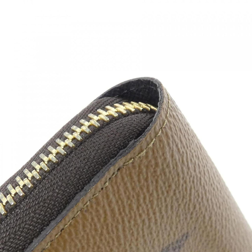 Louis Vuitton Beige Brown Brown Coated Canvas Long Wallet
