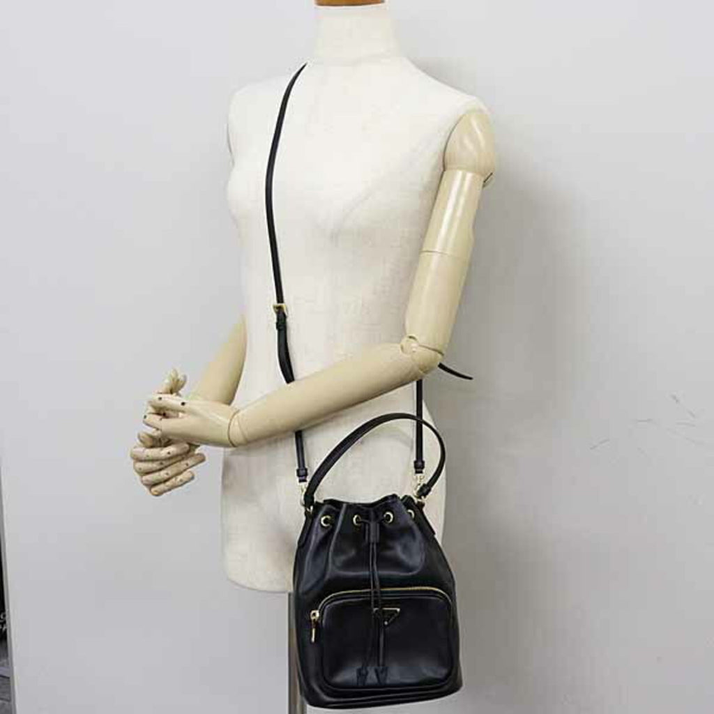 Prada Black Nero Leather Baguette Bag