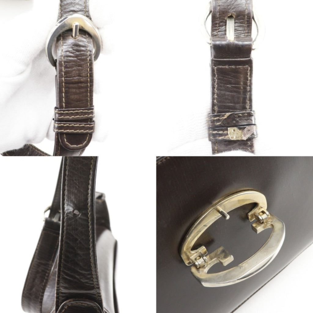 Gucci Brown Leather Shoulder Bag (Pre-Owned)