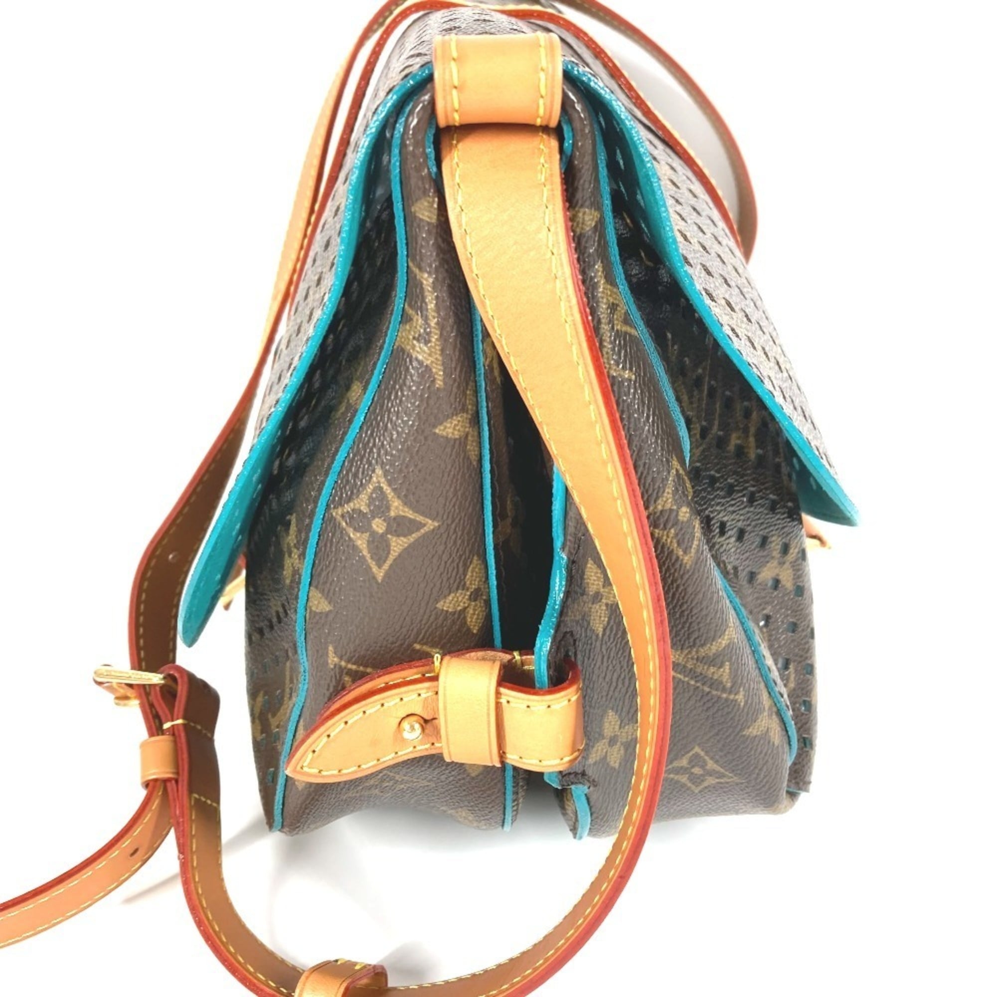 Louis Vuitton Blue Brown Monogram Monogram Perforated Shoulder Bag