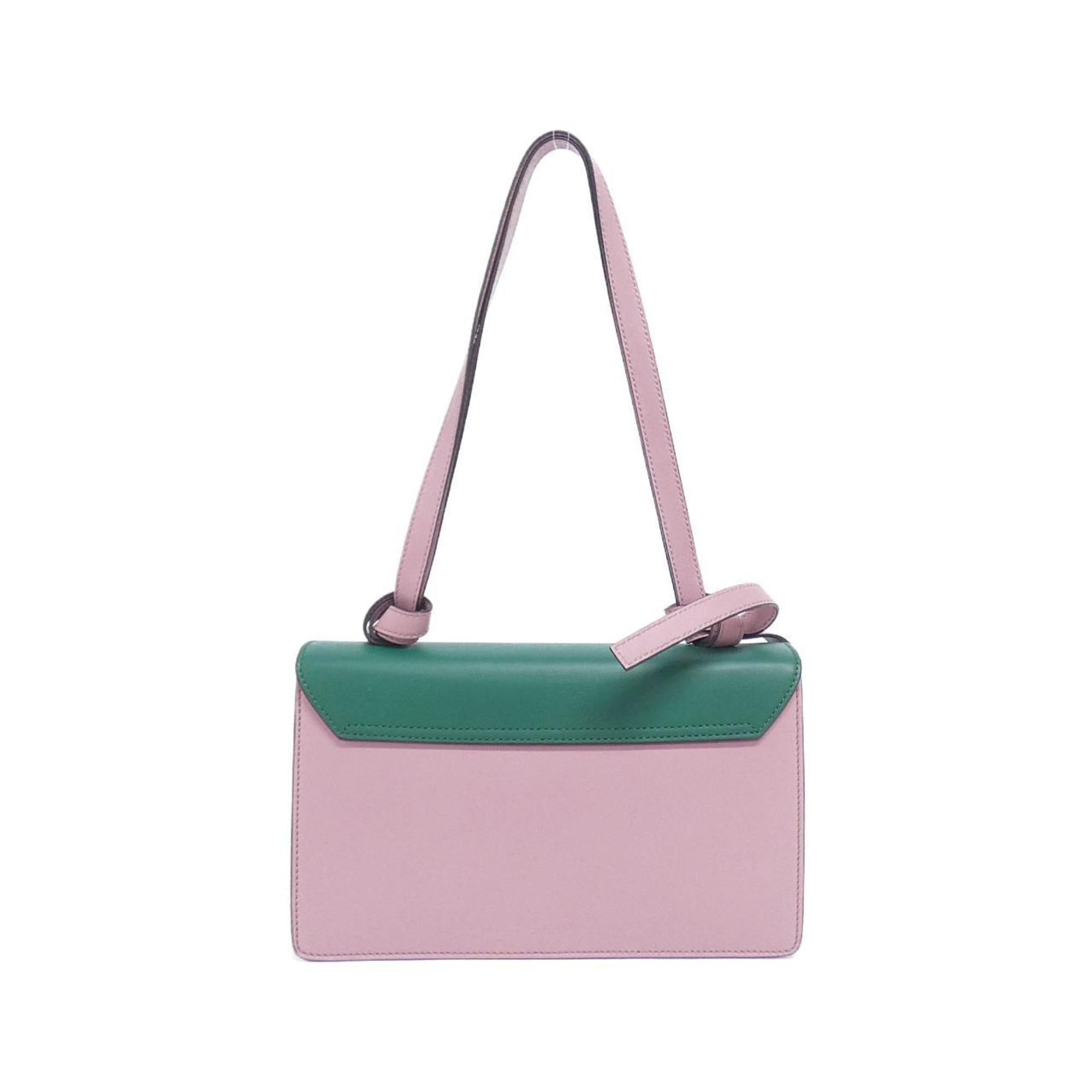 Gucci Green Pink Leather Shoulder Bag (Pre-Owned)