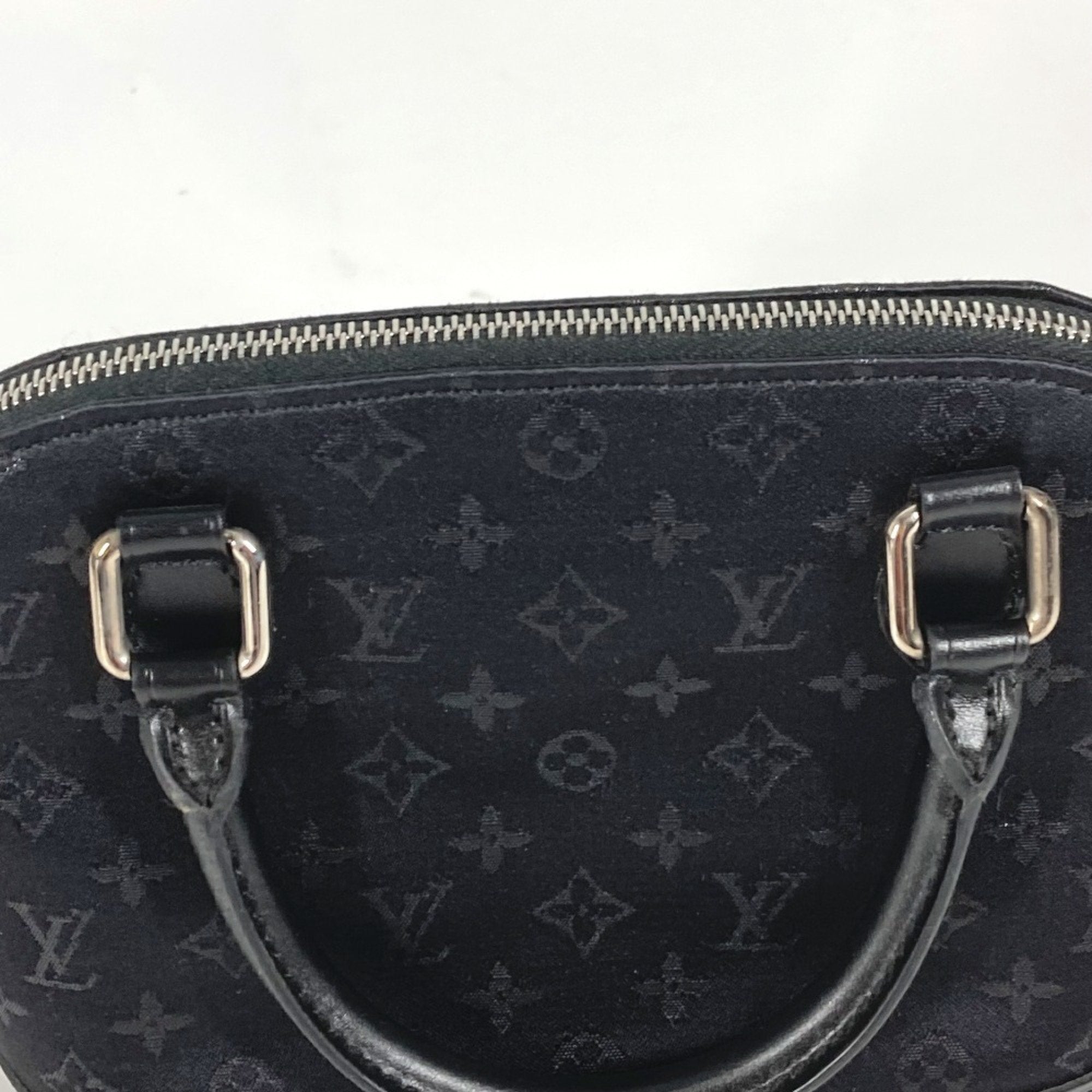 Louis Vuitton Black Noir Satin Leather Handbag