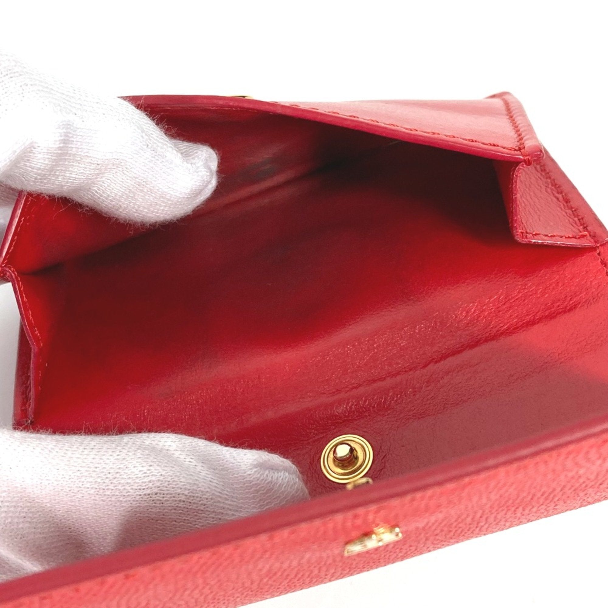 Burberry Red Leather Wallet (Bi-Fold)