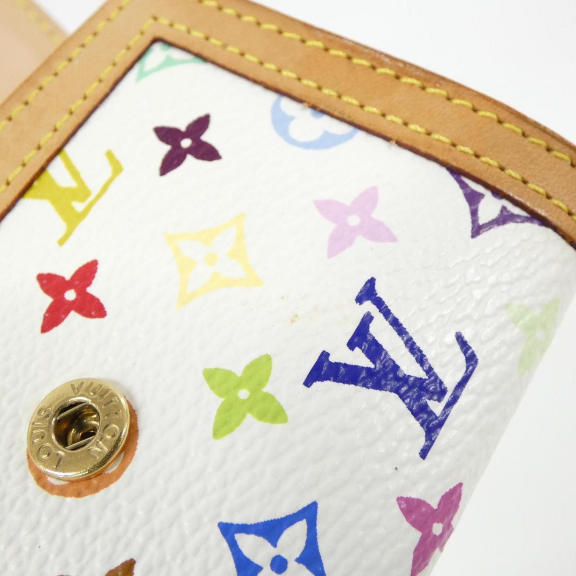 Louis Vuitton Multi-Color White Coated Canvas Coin Purse/Coin Case
